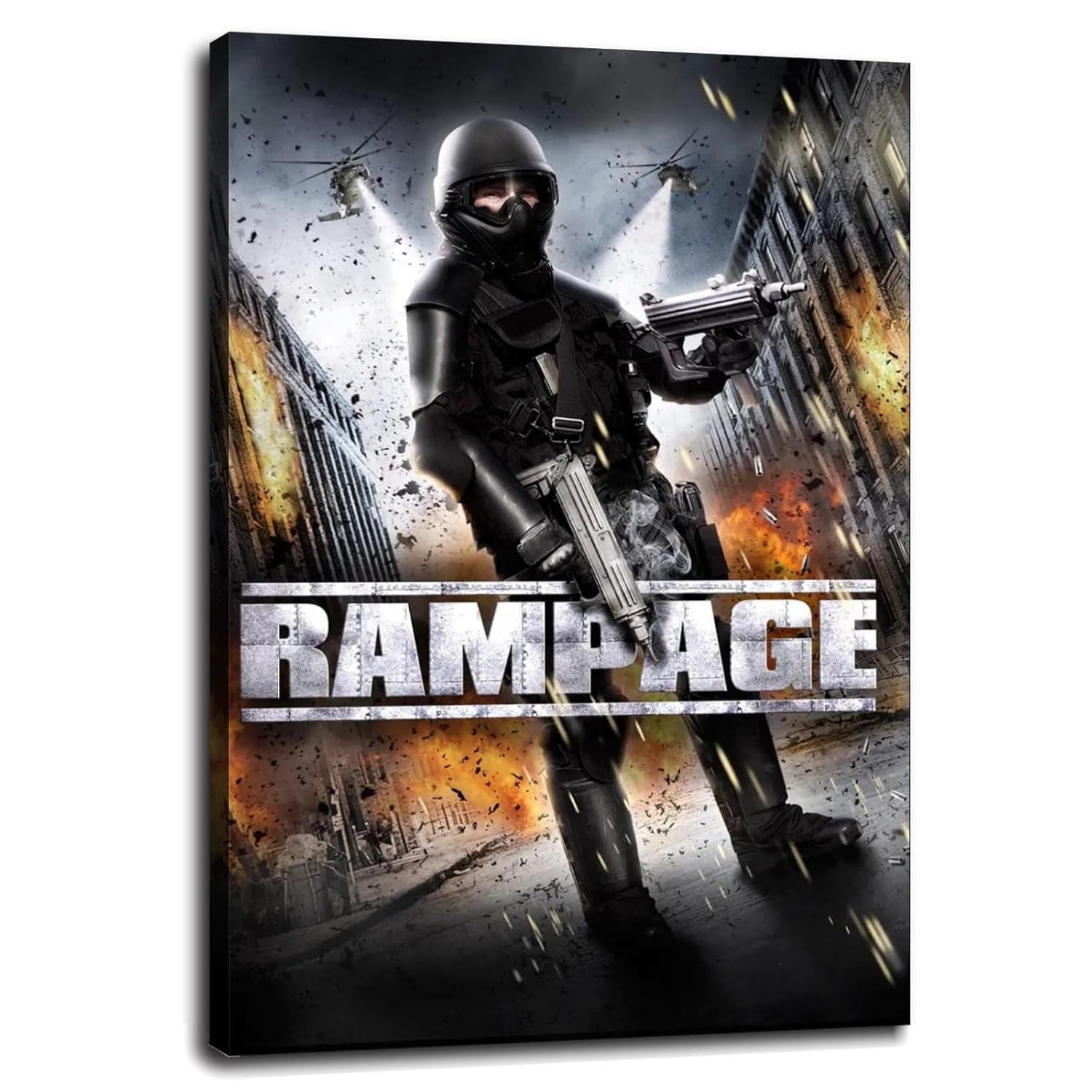 Rampage Movie Poster Wall Art Action Movies Canvas Prints Poster For Home Office Cinema Decorations With Framed 30"x20"