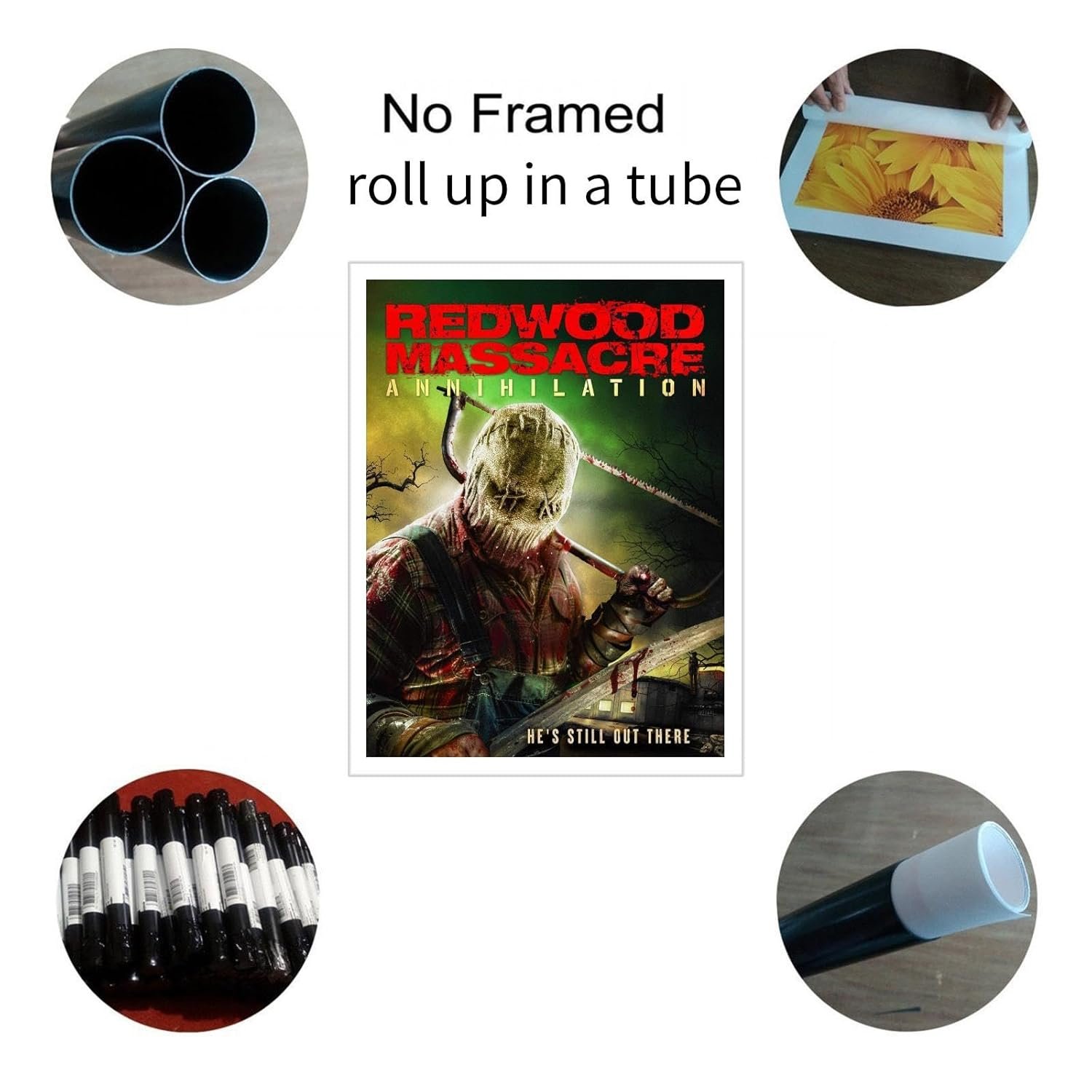 Redwood Massacre: Annihilation Movie Poster Poster Horror Movies Canvas Prints Thriller Movies Wall Art For Home Office Cinema Decorations Unframed 27"x20"