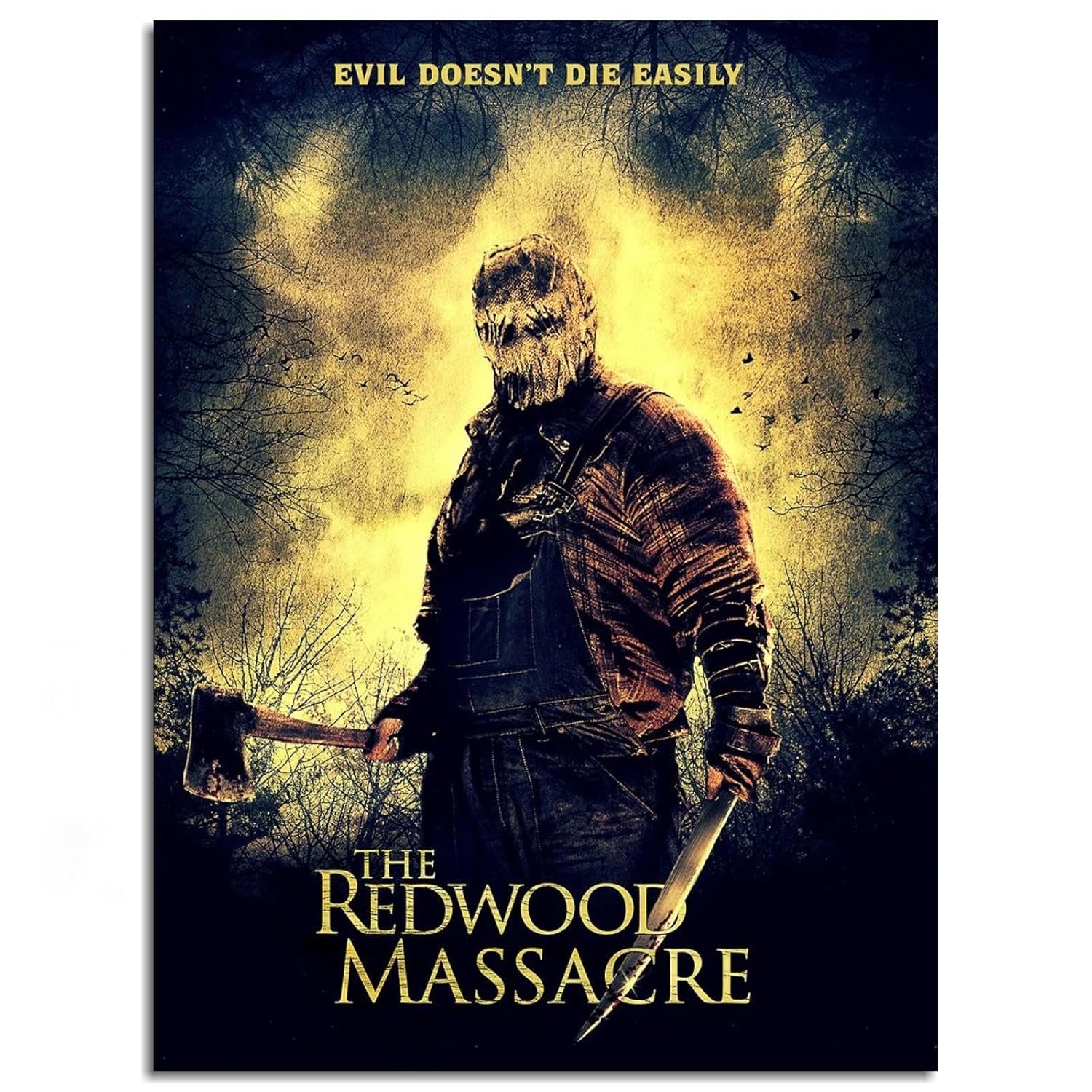 Redwood Massacre: Annihilation Movie Poster Wall Art Horror Movies Canvas Prints Thriller Movies Poster For Home Office Cinema Decorations With Framed 16"x12"
