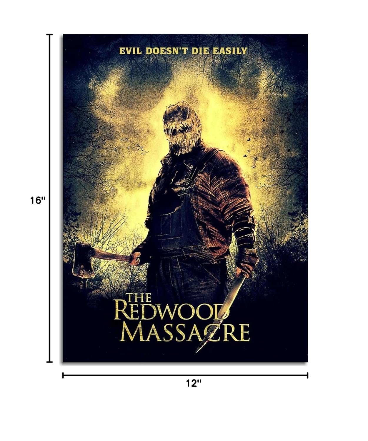 Redwood Massacre: Annihilation Movie Poster Wall Art Horror Movies Canvas Prints Thriller Movies Poster For Home Office Cinema Decorations With Framed 16"x12"