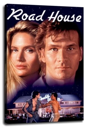Road House (1989) Movie Poster Wall Art Love Story Canvas Prints Action Movies Poster For Home Office Cinema Decorations With Framed 12"x8"
