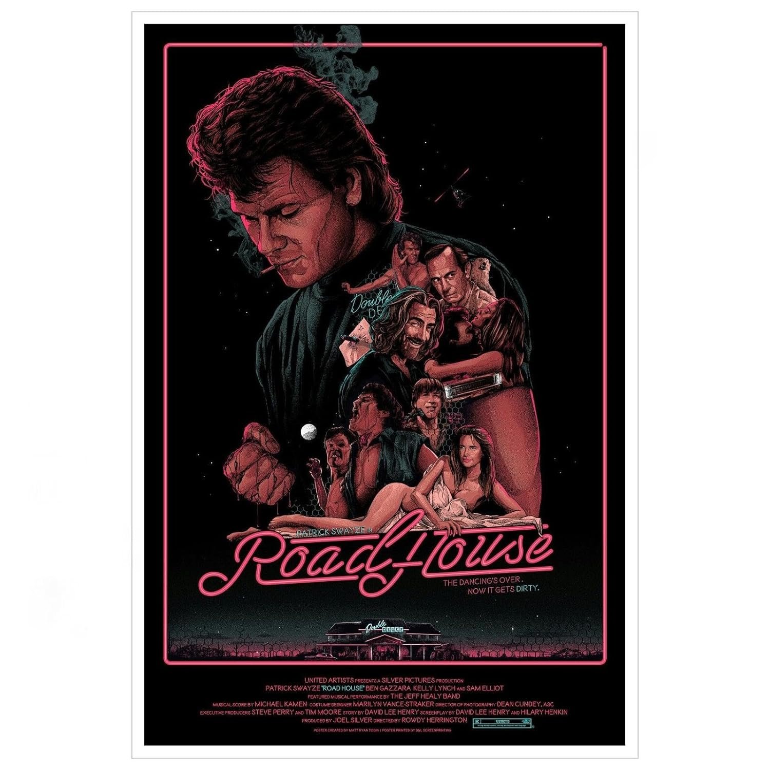 Roadhouse Movie Poster posters Wall Art Classic Vintage posteres Canvas Prints Posters For Home Office Bedroom Decorations Noframed 18"x12"