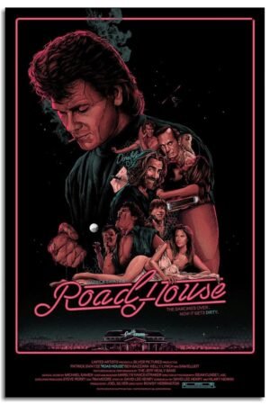 Roadhouse Movie Poster posters Wall Art Classic Vintage posteres Canvas Prints Posters For Home Office Bedroom Decorations Noframed 18"x12"