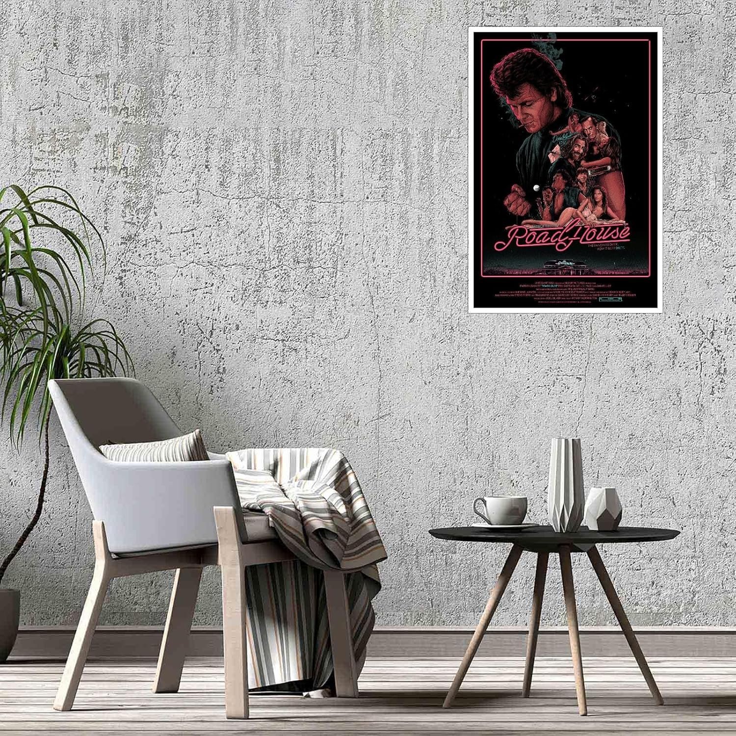 Roadhouse Movie Poster posters Wall Art Classic Vintage posteres Canvas Prints Posters For Home Office Bedroom Decorations Noframed 18"x12"