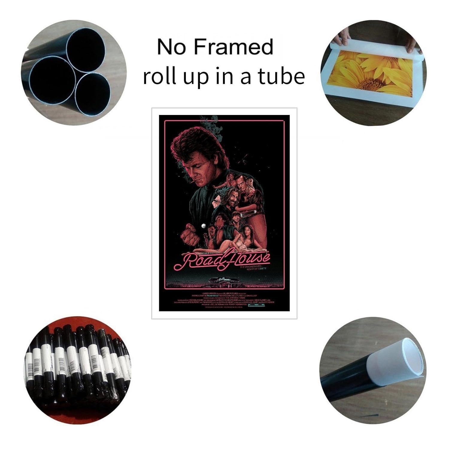 Roadhouse Movie Poster posters Wall Art Classic Vintage posteres Canvas Prints Posters For Home Office Bedroom Decorations Noframed 18"x12"