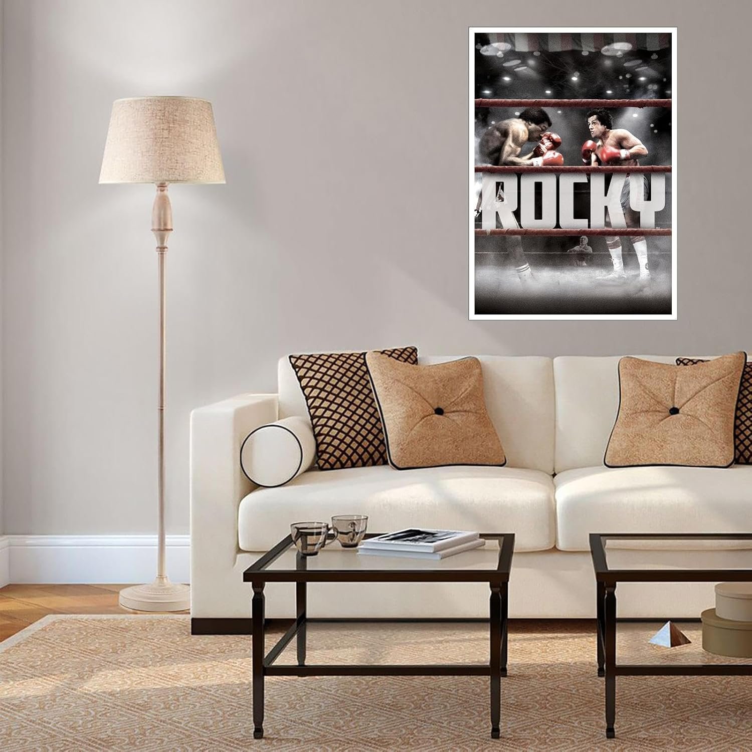 Rocky Movie Poster Canvas Prints Boxing Sport Love Story Poster Wall Art For Home Office Cinema Decorations Unframed 18"x12"