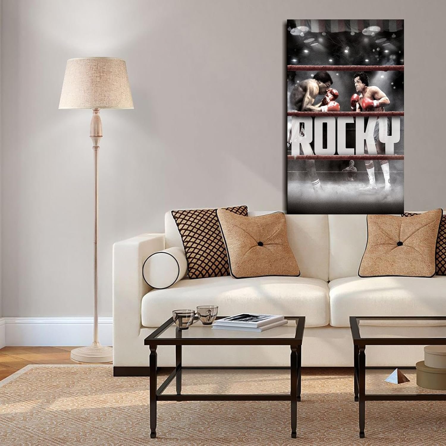 Rocky Movie Poster Canvas Prints Boxing Sport Love Story Poster Wall Art For Home Office Cinema Decorations Unframed 18"x12"