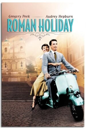 Roman Holiday 1953 Film Poster Wall Art Romantic Love Canvas Prints Classic Old Movies Poster For Home Office Cinema Decorations Unframed 12"x8"