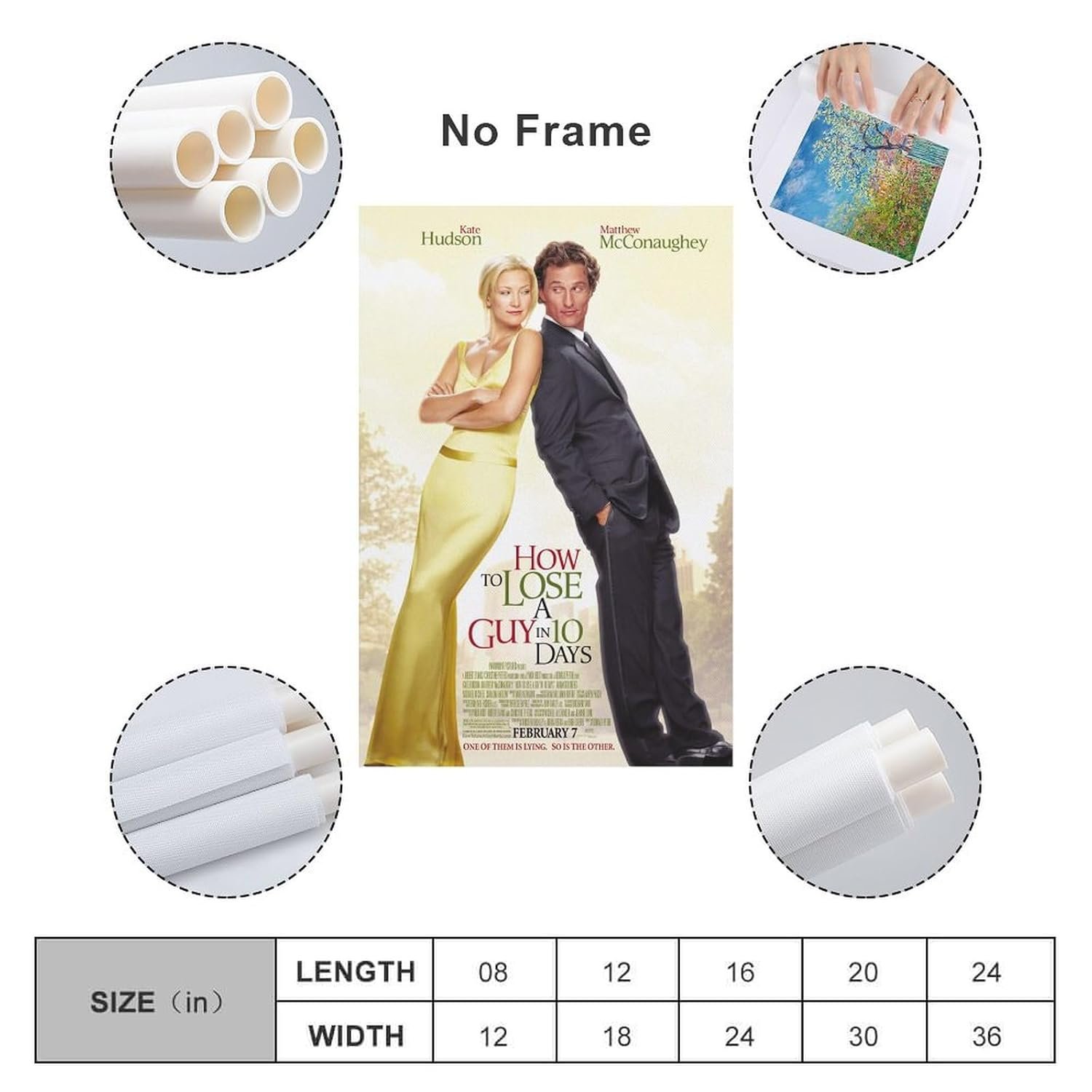 Room Posters Classic Movie How to Lose A Guy in 10 Days Movie Posters Cool Artwork Wall Art Home Decor Gift Ideas Poster Decorative Painting Canvas Wall Art Living Room Posters...