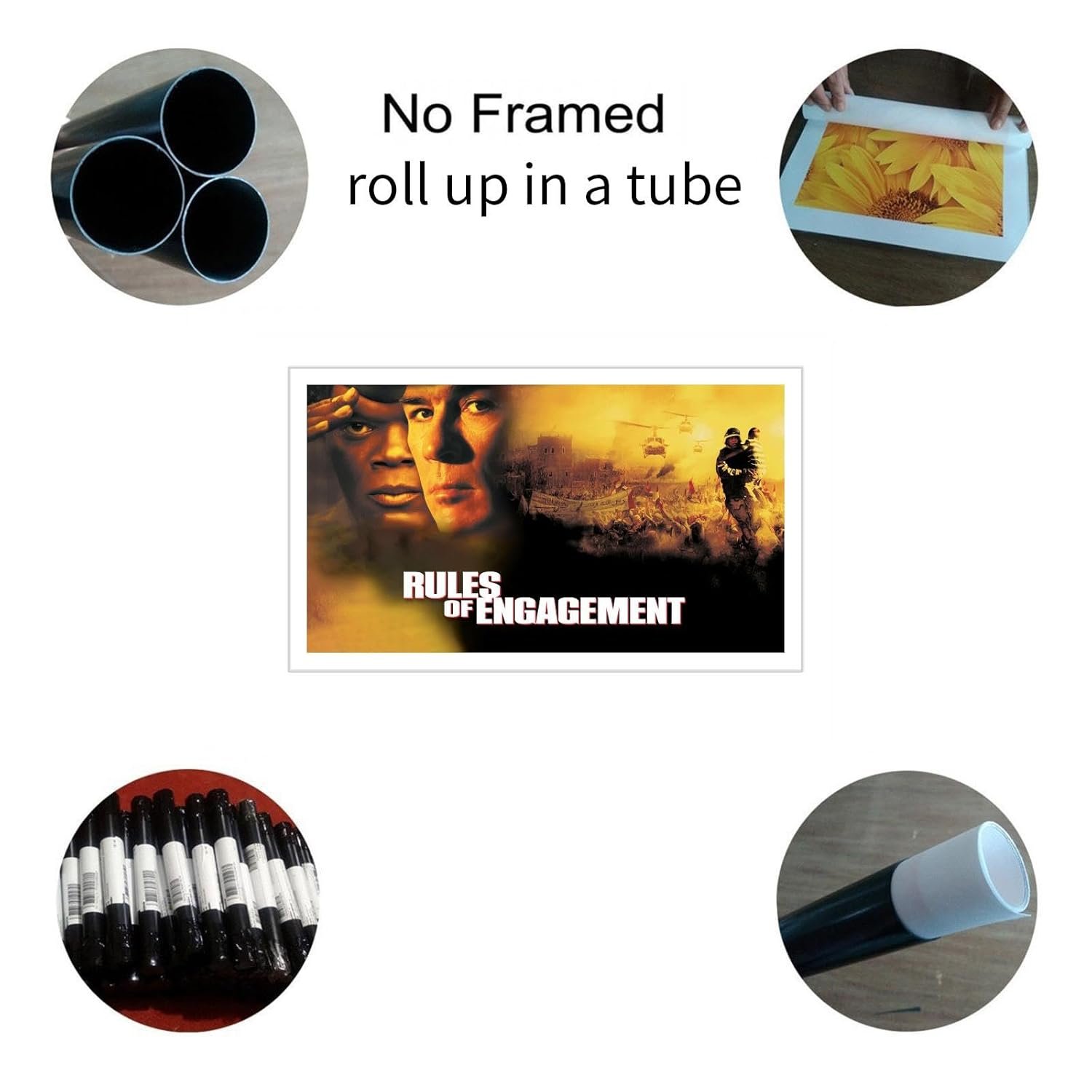 Rules Of Engagement (2000) Movie Poster Canvas Prints War Stories Action Movies Poster Wall Art For Home Office Cinema Decorations Unframed 20"x12"