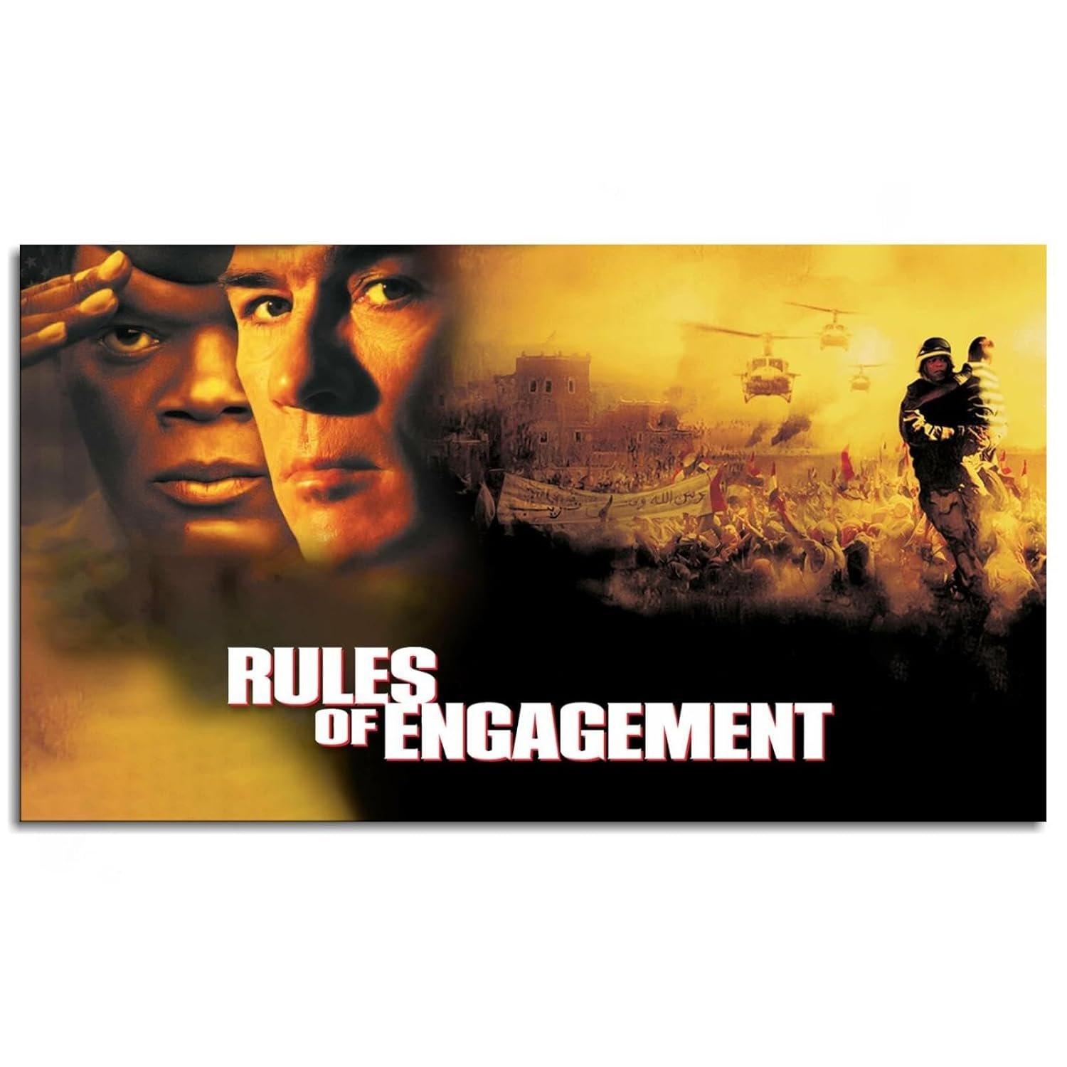 Rules Of Engagement (2000) Movie Poster Canvas Prints War Stories Action Movies Poster Wall Art For Home Office Cinema Decorations Unframed 20"x12"