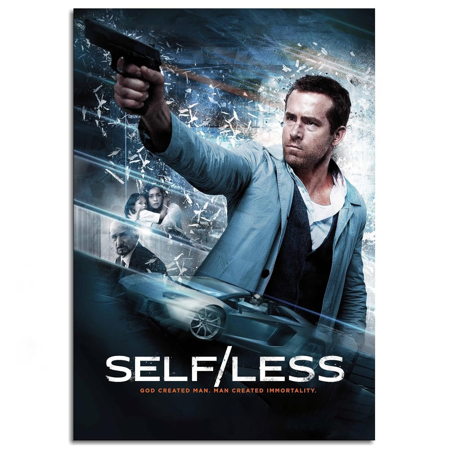 Self/less Movie Poster Wall Art Science Fiction Movies Canvas Prints Poster For Home Office Cinema Decorations Unframed 18"x12"