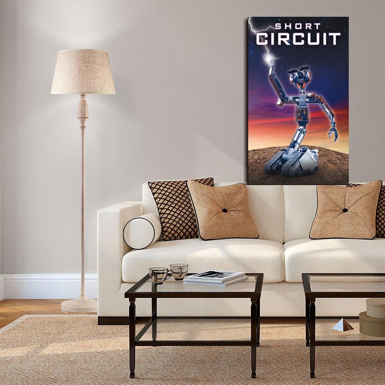 Short Circuit (1986) Movie Poster Poster Science Fiction Movies Canvas Prints Robot No. 5 Wall Art For Home Office Cinema Decorations Unframed 30"x20"