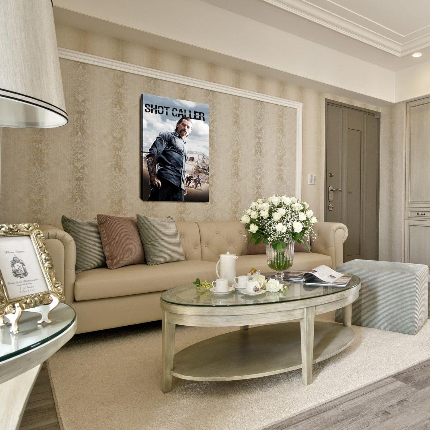 Shot Caller (2017) Poster Canvas Prints Gangster Crime Classic Movies Poster Wall Art For Home Office Cinema Decorations With Framed 12"x8"