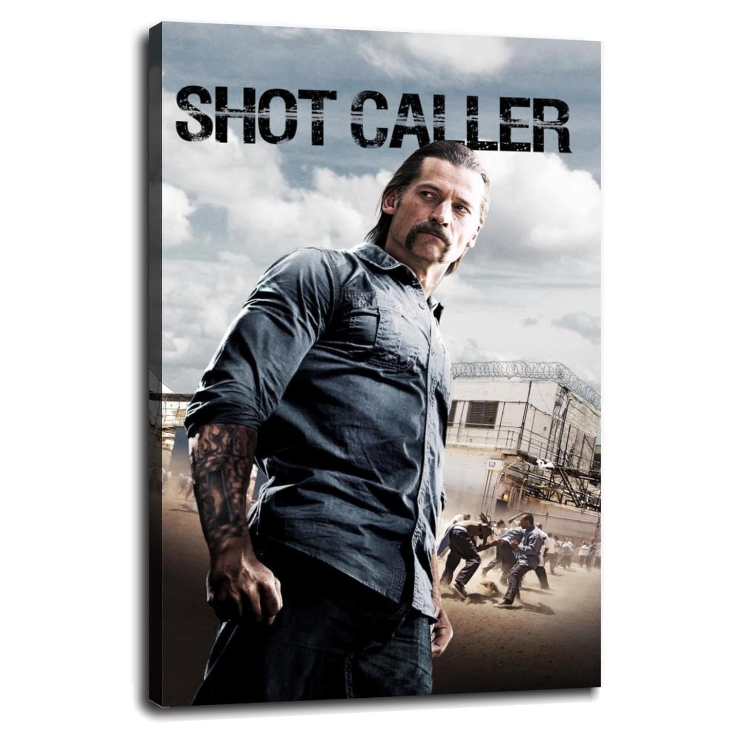 Shot Caller (2017) Poster Canvas Prints Gangster Crime Classic Movies Poster Wall Art For Home Office Cinema Decorations With Framed 12"x8"
