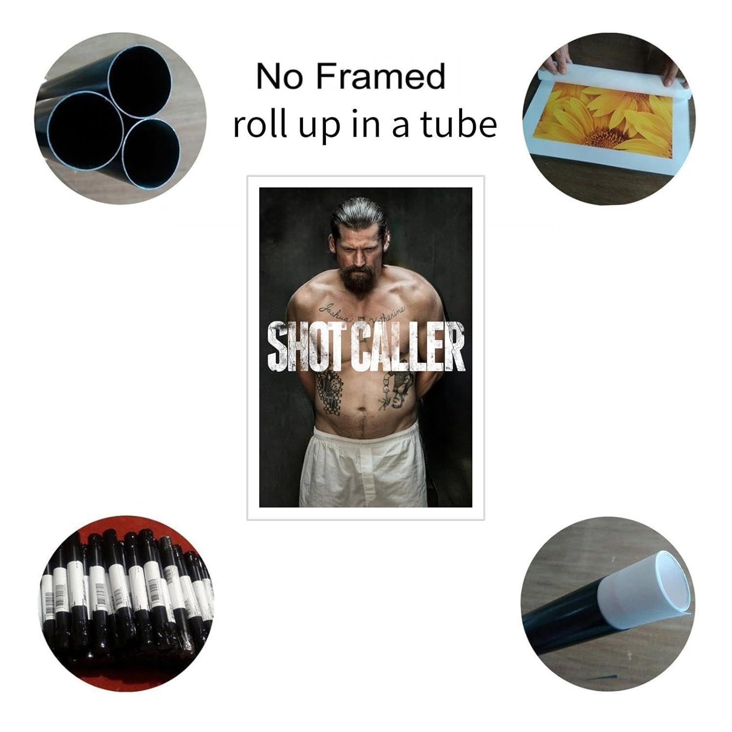 Shot Caller Films Poster Thrilling Plot Movies Canvas Prints Action Classic Posters Wall Art For Home Office Bedroom Decorations Noframed 36"x24"