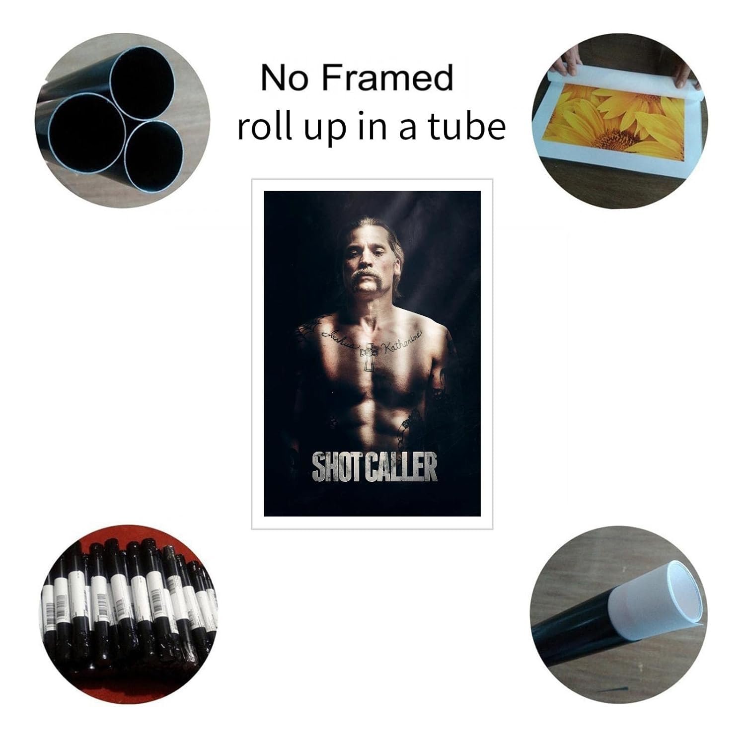 Shot Caller Movie Poster Canvas Prints Shot Caller Film 2017 Classic Movies Poster Wall Art For Home Office Cinema Decorations Unframed 18"x12"