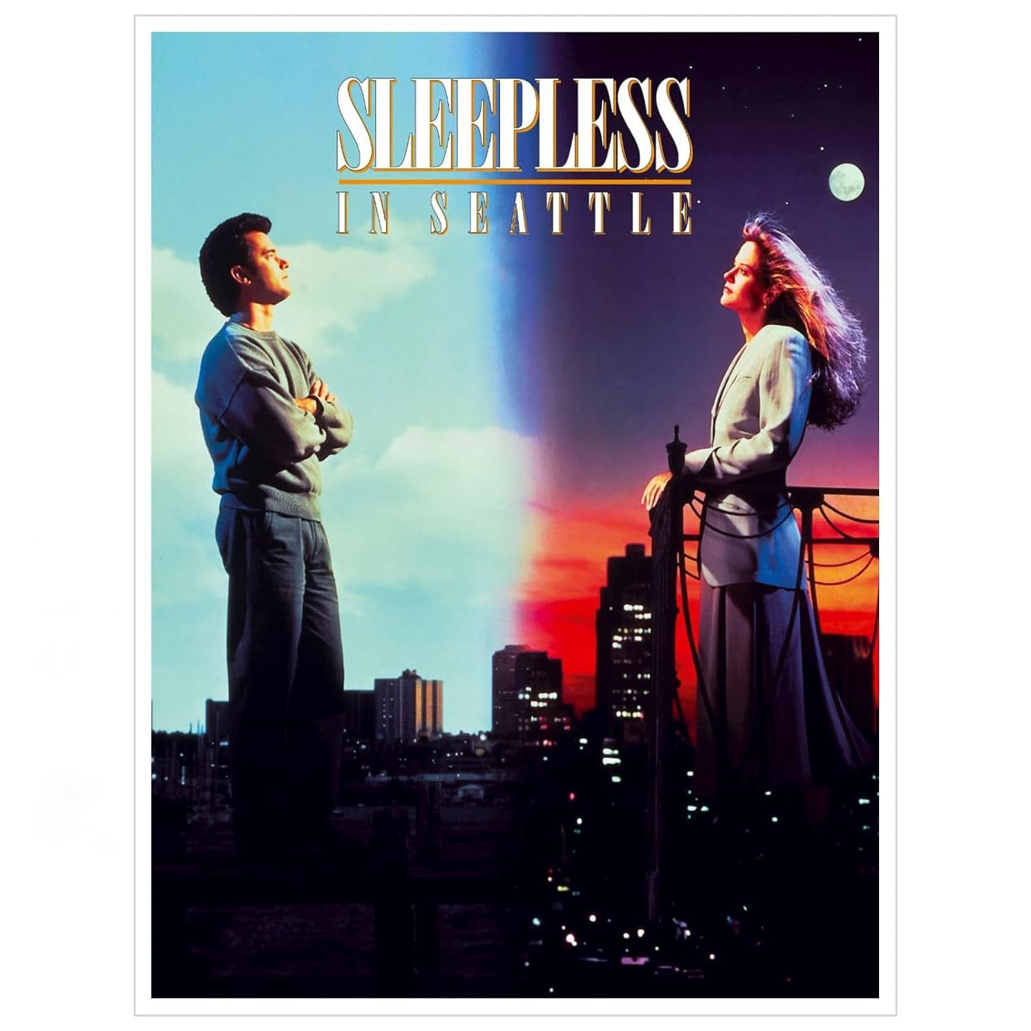 Sleepless In Seattle (1993) Movie Poster Canvas Prints Romantic Comedy Love Movies Poster Wall Art For Home Office Decorations Unframed 32"x24"