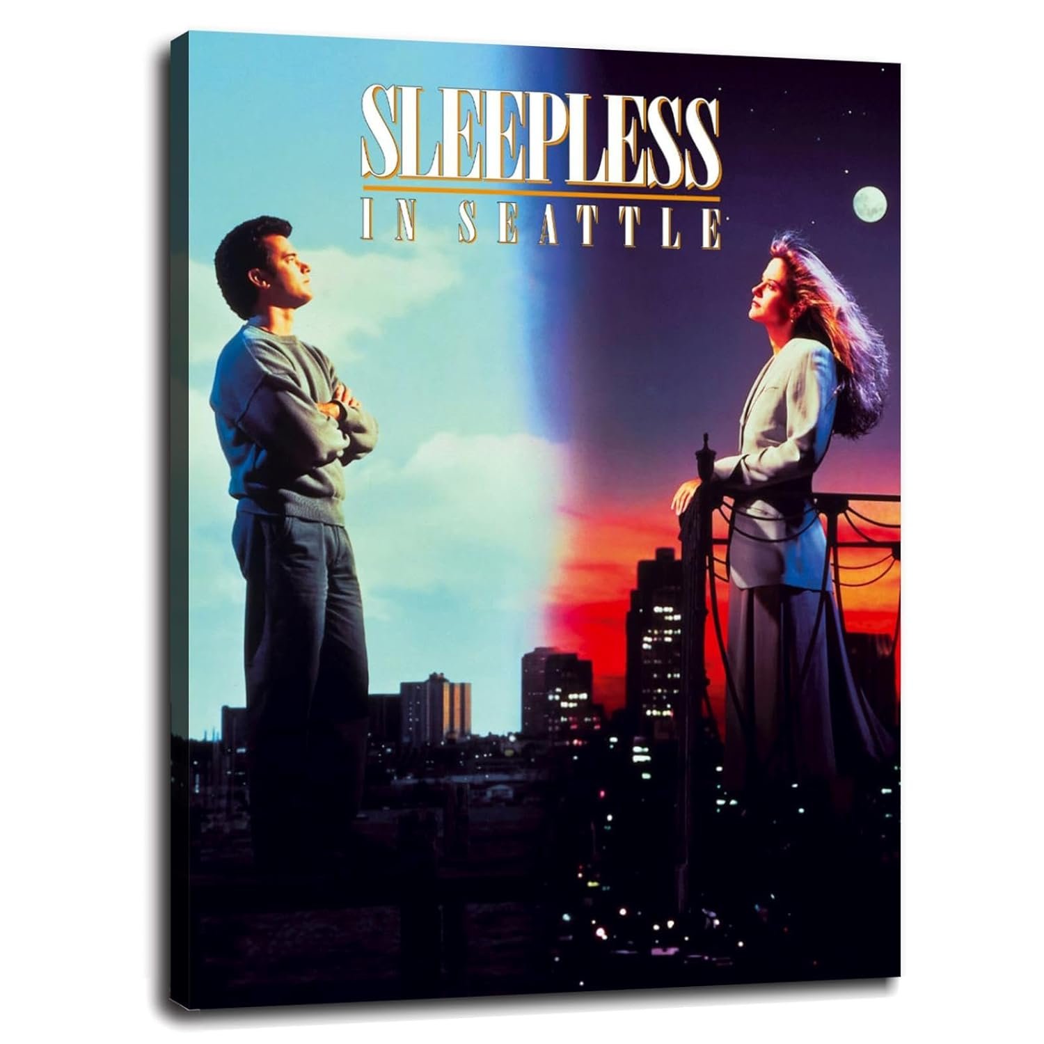 Sleepless In Seattle (1993) Movie Poster Canvas Prints Romantic Comedy Love Movies Poster Wall Art For Home Office Decorations Unframed 32"x24"
