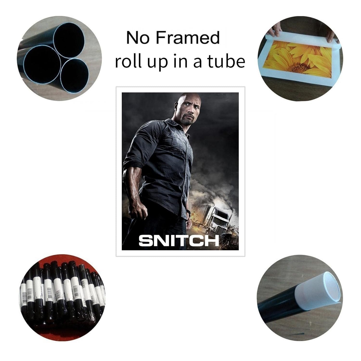 Snitch Movie Images Canvas Prints Snitch Movie Posters Action Movies Poster Wall Art For Home Office Cinema Decorations Unframed 32"x24"