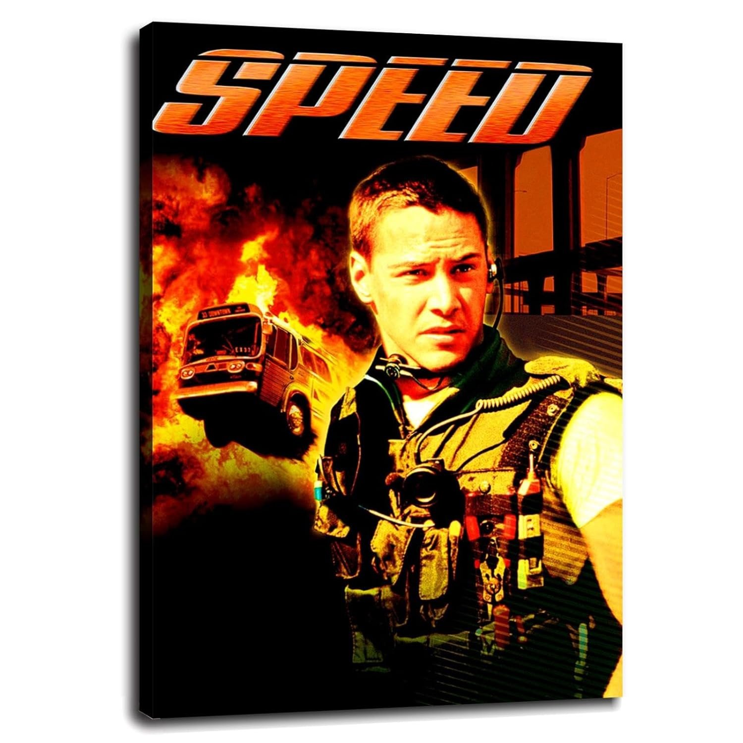 Speed (1994) Movie Poster Canvas Prints Crime Movies Action Movies Poster Wall Art For Home Office Cinema Decorations Unframed 36"x24"