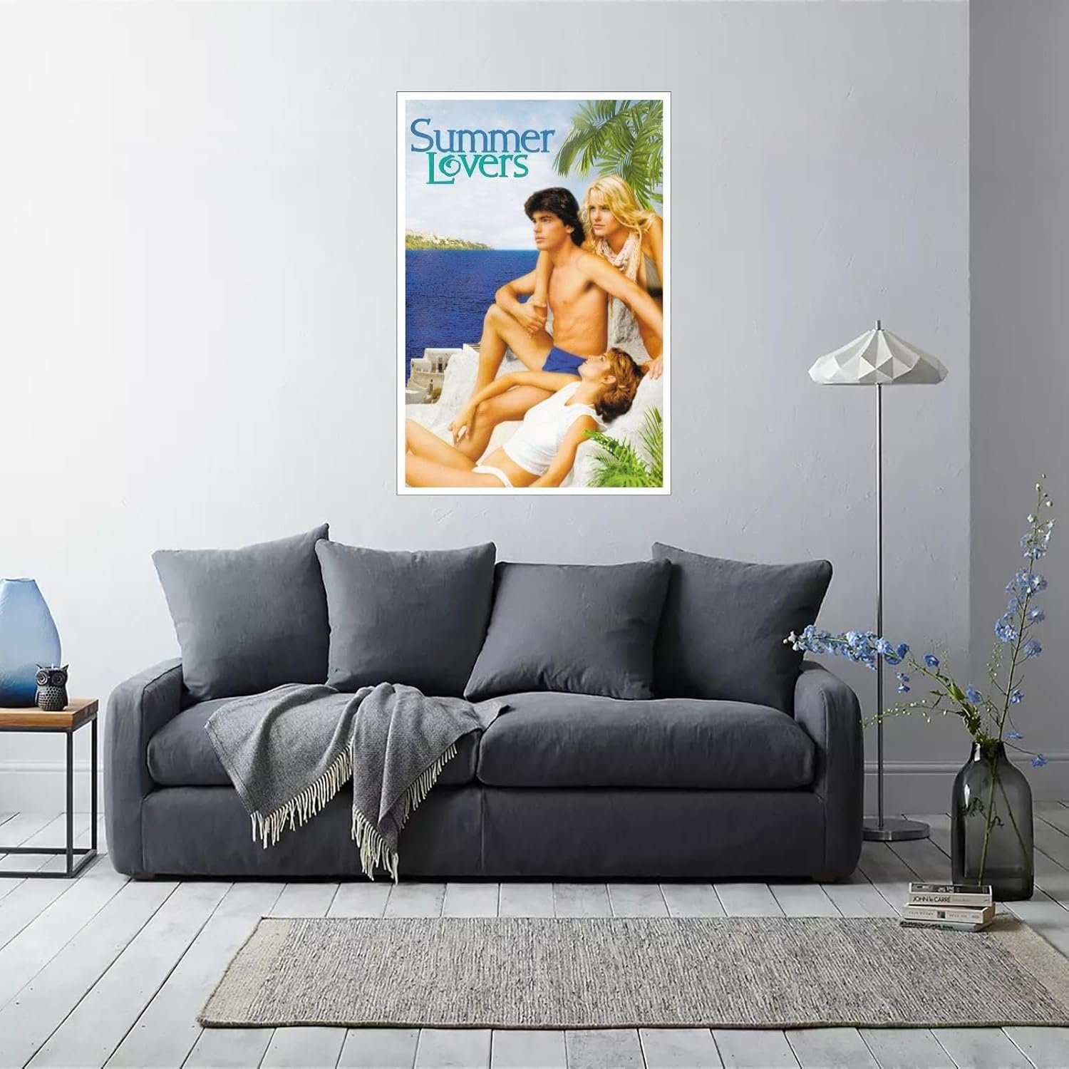 Summer Lovers (1982) Movie Poster Poster Romantic Love Canvas Prints Love Movies Wall Art For Home Office Cinema Decorations With Framed 36"x24"