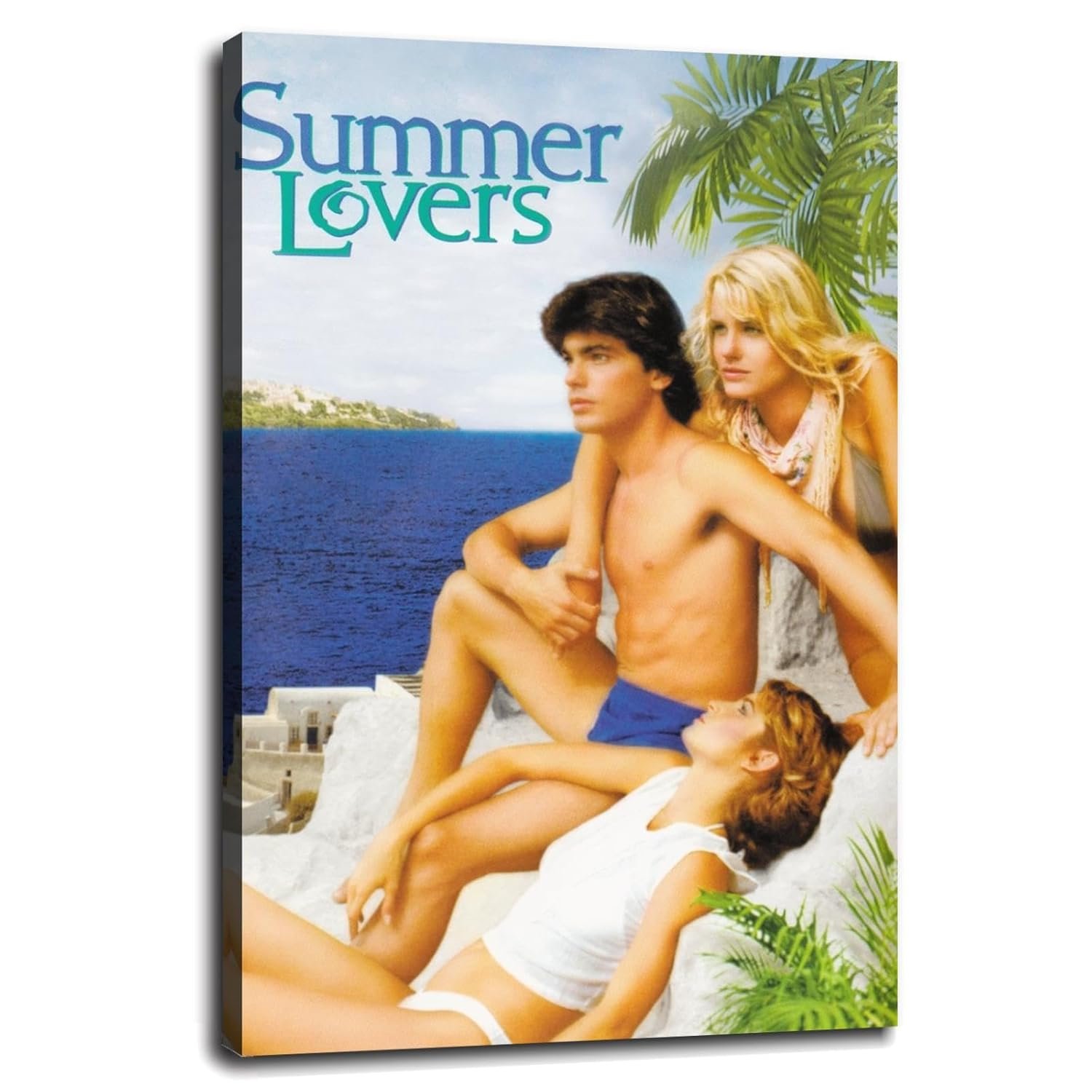 Summer Lovers (1982) Movie Poster Poster Romantic Love Canvas Prints Love Movies Wall Art For Home Office Cinema Decorations With Framed 36"x24"