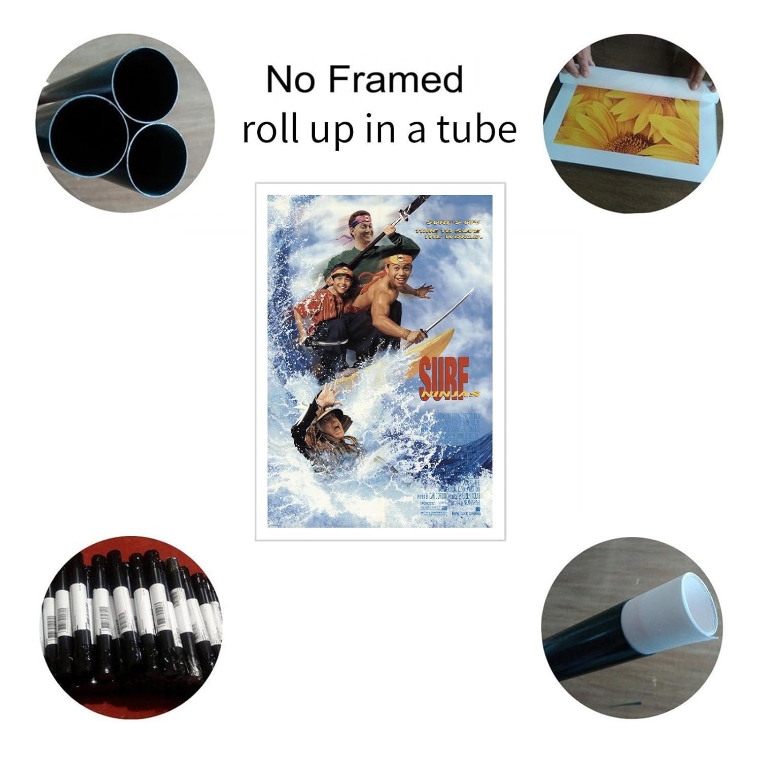 Surf Ninjas Poster Retro Film Poster posters Canvas Prints Bedroom Aesthetics posters Wall Art For Home Office posters Living Room Decorations Noframed 30"x20"