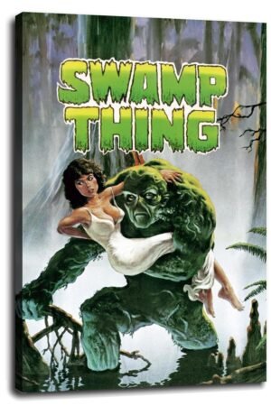 Swamp Thing (1982) Movie Poster Canvas Prints Science Fiction Movies Horror Movies Poster Wall Art For Home Office Cinema Decorations With Framed 24"x16"