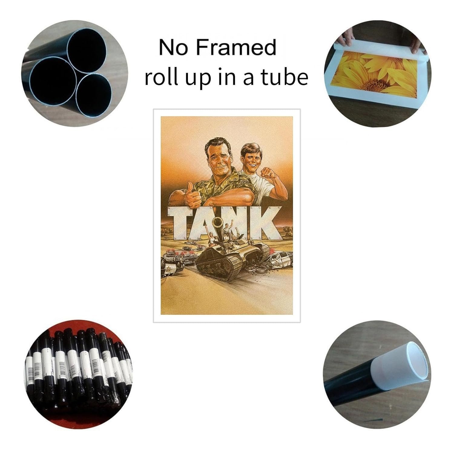 Tank 1984 Movie Poster Canvas Prints Comedy Films Action Movies Poster Wall Art For Home Office Cinema Decorations Unframed 36"x24"