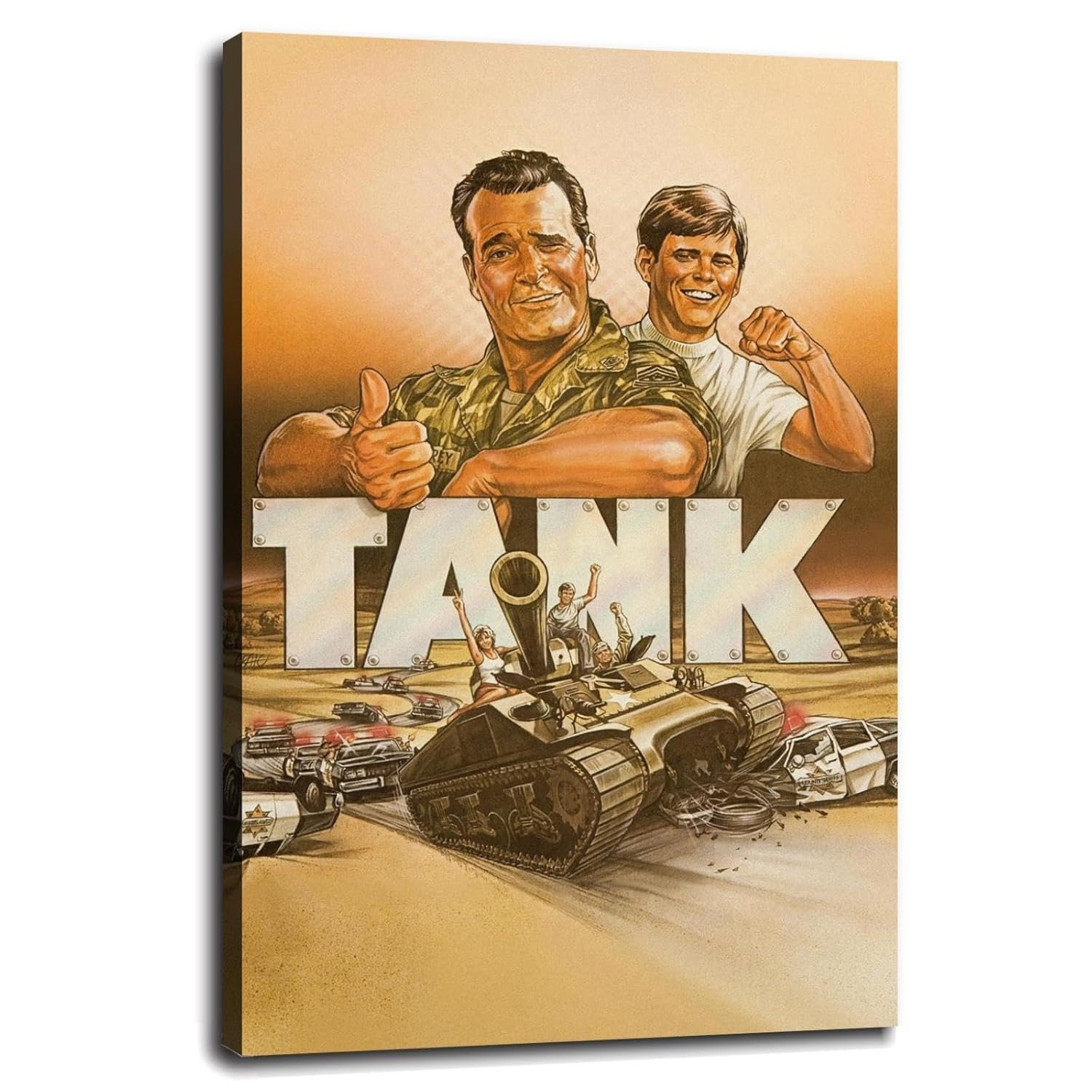 Tank 1984 Movie Poster Canvas Prints Comedy Films Action Movies Poster Wall Art For Home Office Cinema Decorations Unframed 36"x24"