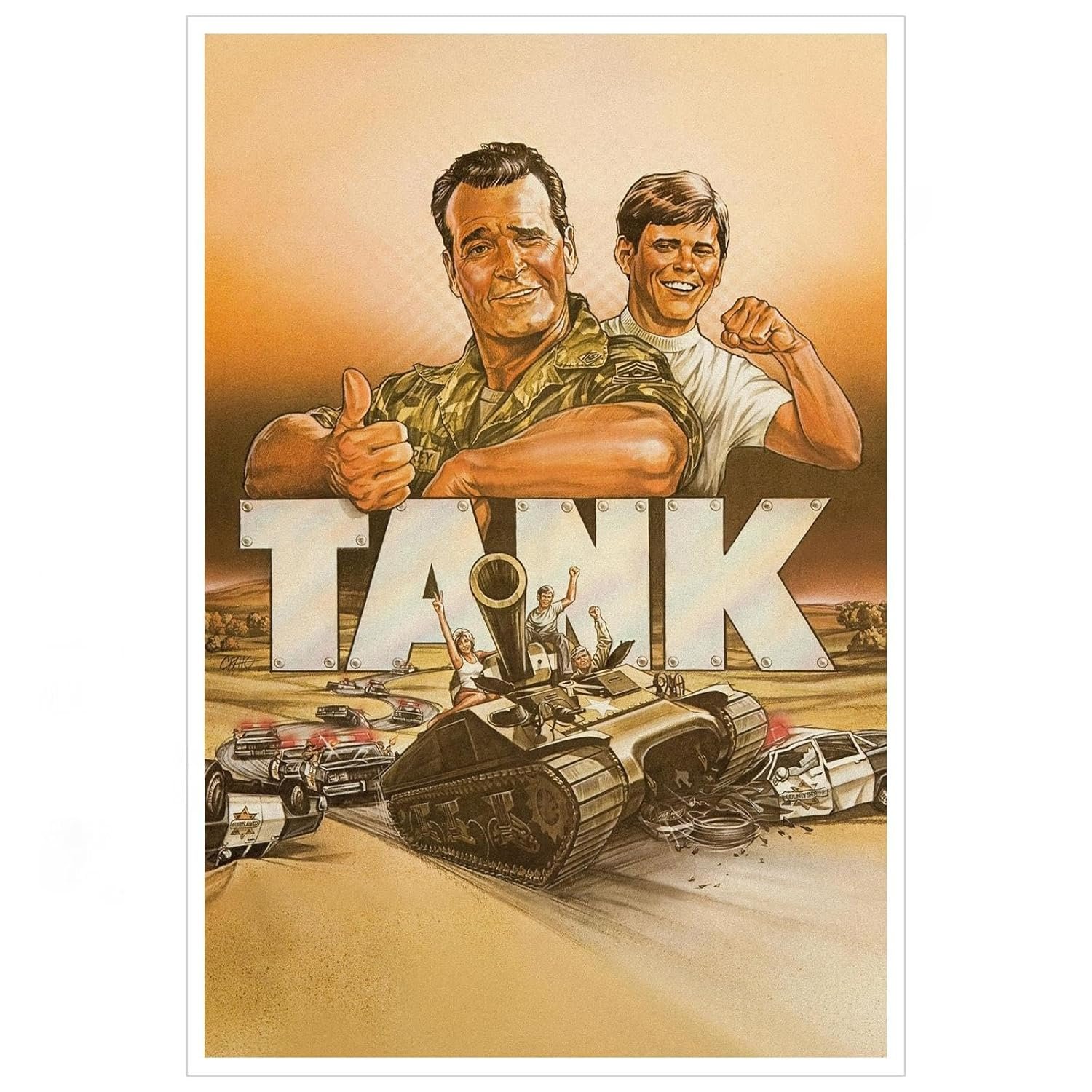 Tank 1984 Movie Poster Canvas Prints Comedy Films Action Movies Poster Wall Art For Home Office Cinema Decorations Unframed 36"x24"