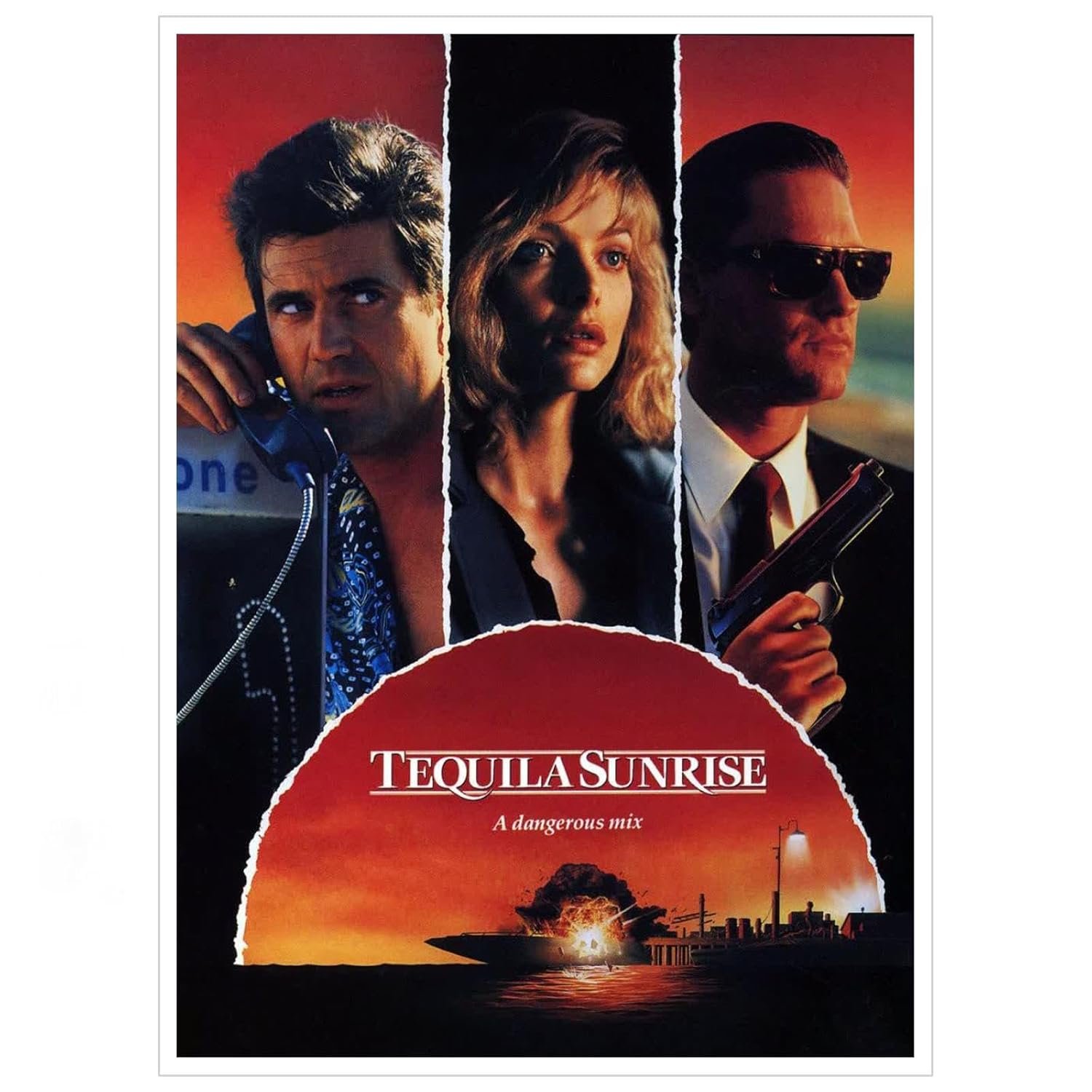 Tequila Sunrise (1988) Movie Poster Canvas Prints Action Movies Classic Movies Poster Wall Art For Home Office Cinema Decorations Unframed 20"x16"