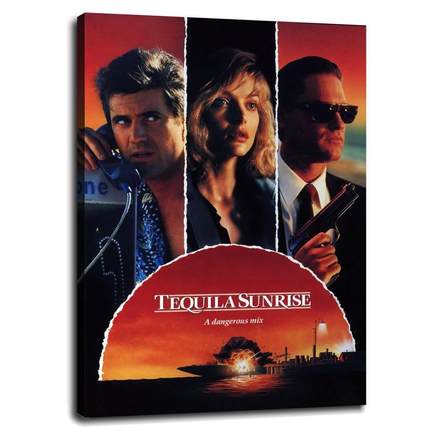 Tequila Sunrise (1988) Movie Poster Canvas Prints Action Movies Classic Movies Poster Wall Art For Home Office Cinema Decorations Unframed 20"x16"