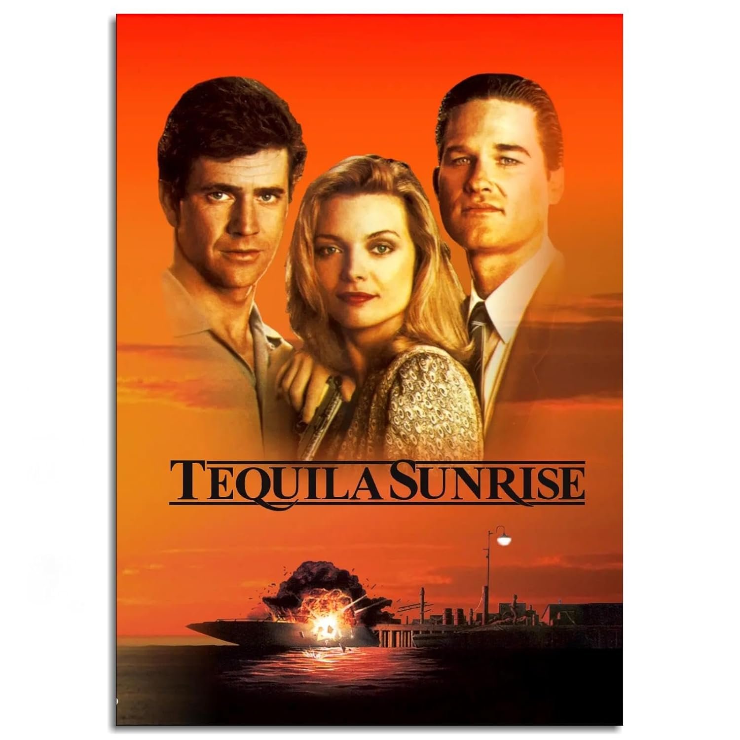 Tequila Sunrise (1988) Movie Poster Wall Art Action Movies Canvas Prints Classic Movies Poster For Home Office Cinema Decorations Unframed 20"x16"