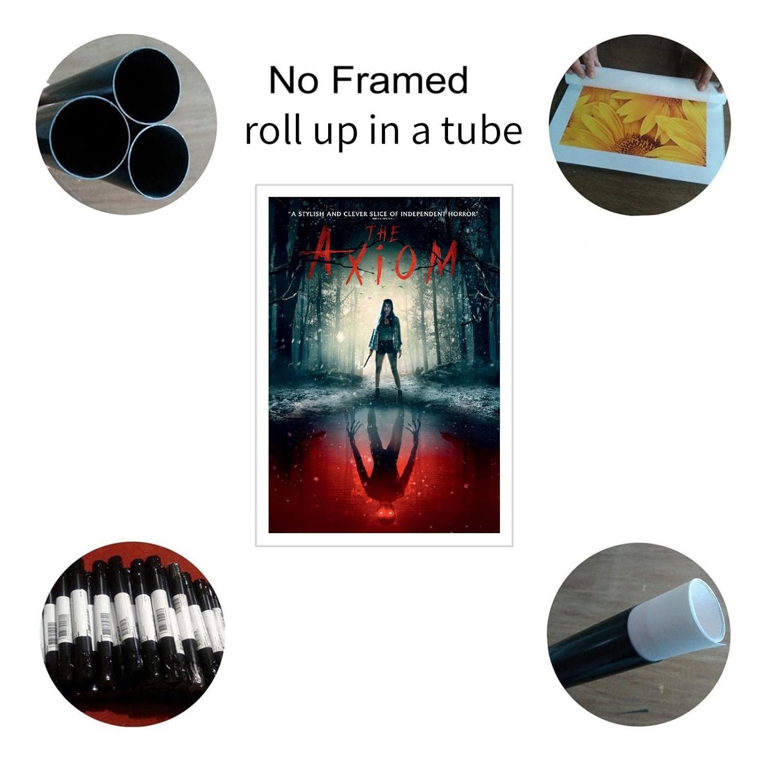 The Axiom Movie Poster Canvas Prints Horror Movies Poster Wall Art For Home Office Cinema Decorations Unframed 18"x12"