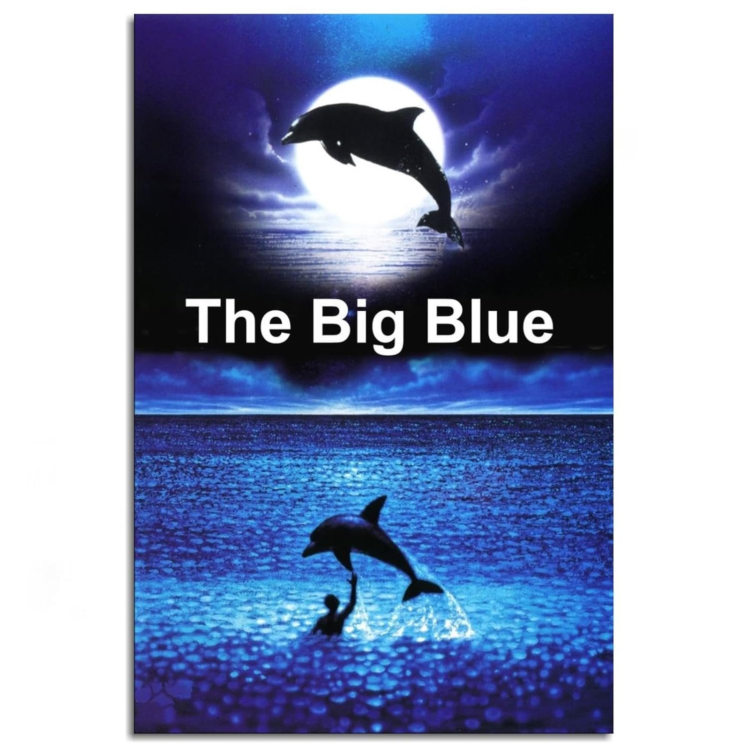 The Big Blue Poster Canvas Prints Love Story Classic Movies Poster Wall Art For Home Office Cinema Decorations With Framed 18"x12"