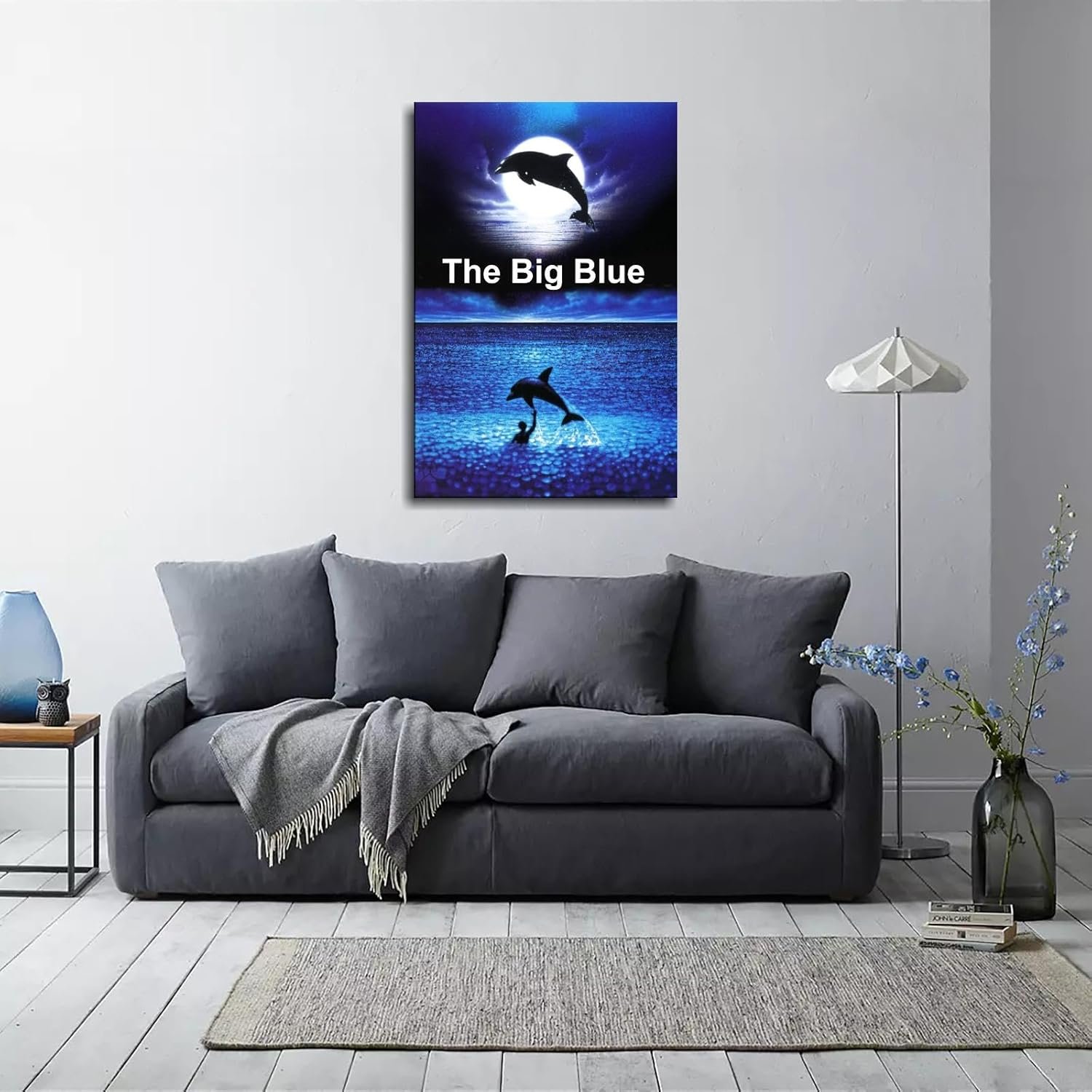 The Big Blue Poster Canvas Prints Love Story Classic Movies Poster Wall Art For Home Office Cinema Decorations With Framed 18"x12"