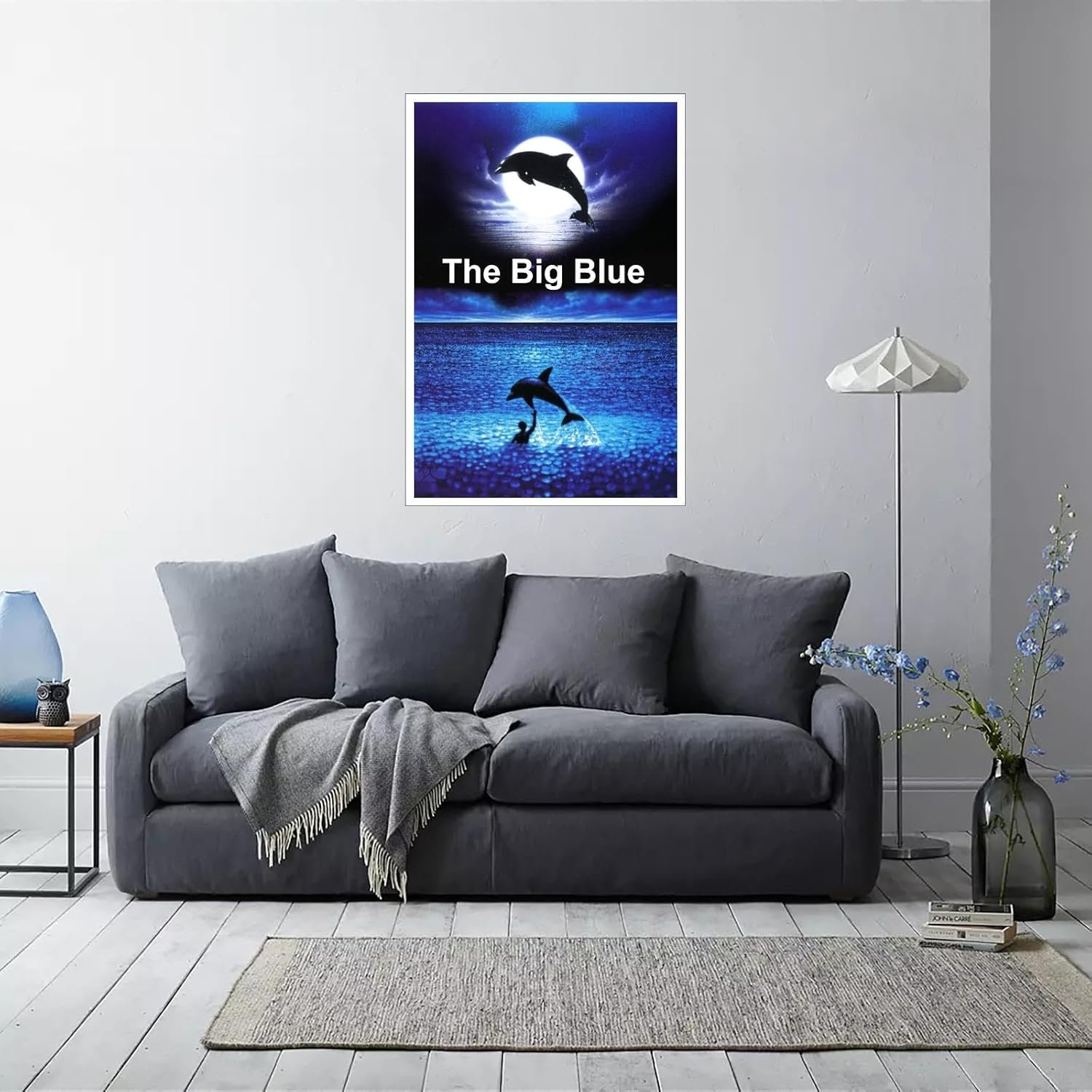 The Big Blue Poster Canvas Prints Love Story Classic Movies Poster Wall Art For Home Office Cinema Decorations With Framed 18"x12"