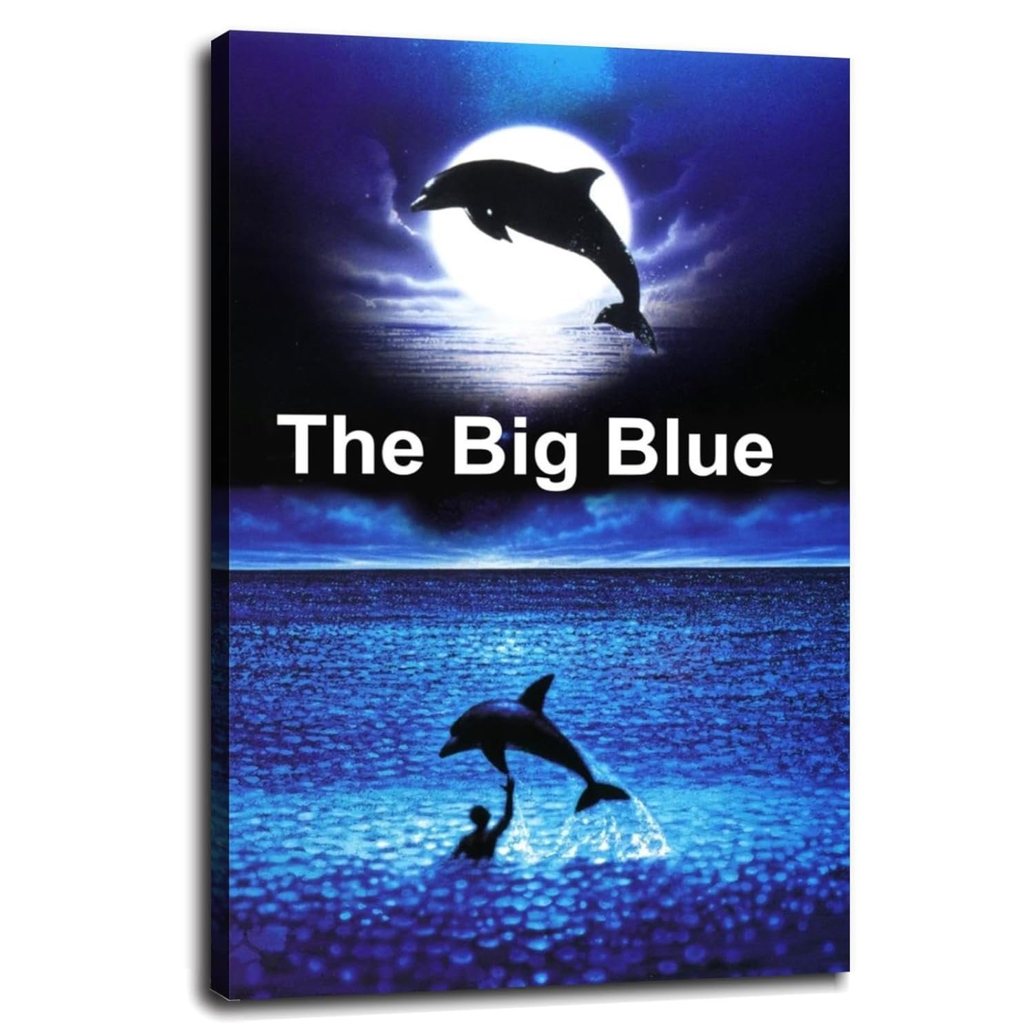 The Big Blue Poster Canvas Prints Love Story Classic Movies Poster Wall Art For Home Office Cinema Decorations With Framed 18"x12"