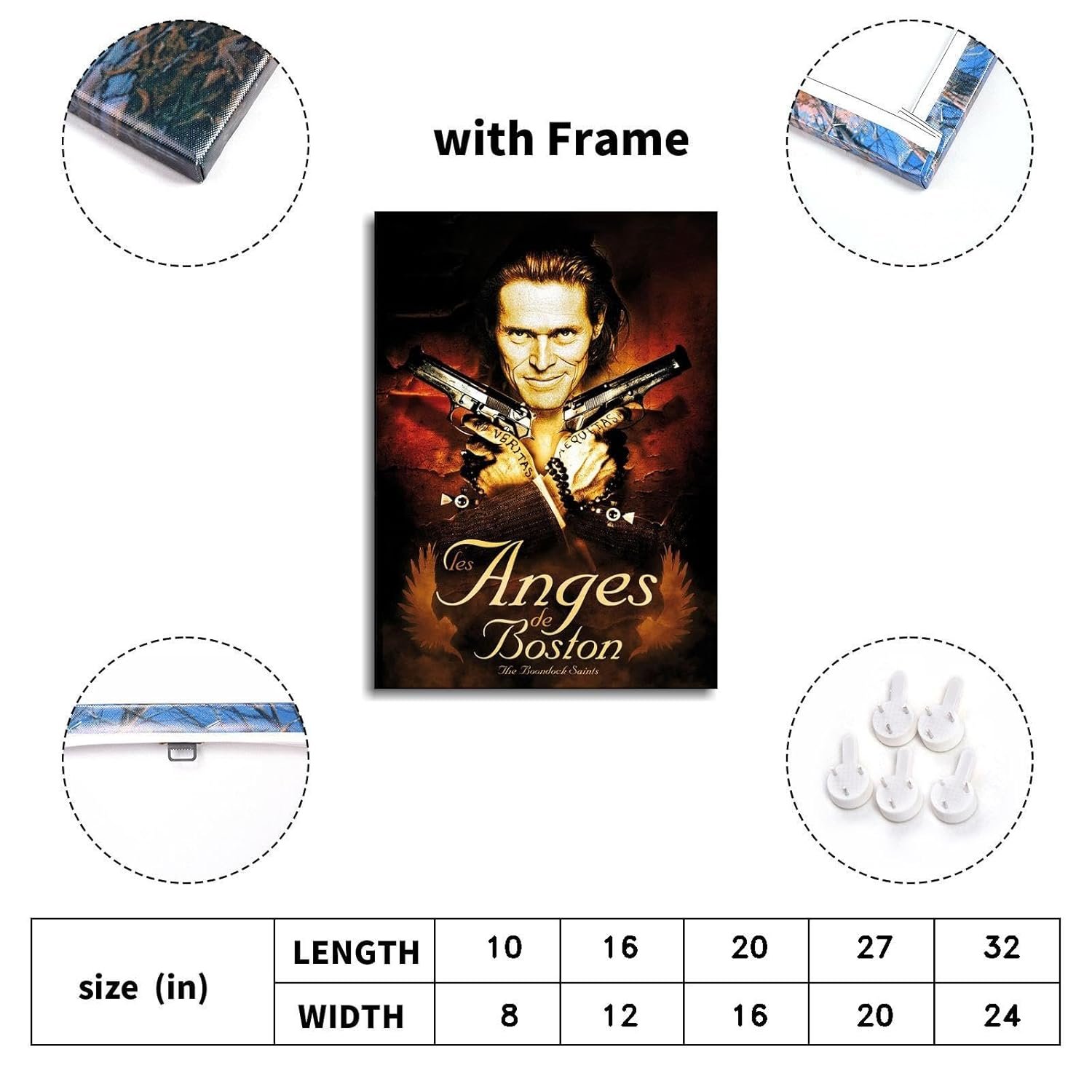 The Boondock Saints Movie Poster Canvas Prints Action Movies Classic Movies Poster Wall Art For Home Office Cinema Decorations With Framed 27"x20"