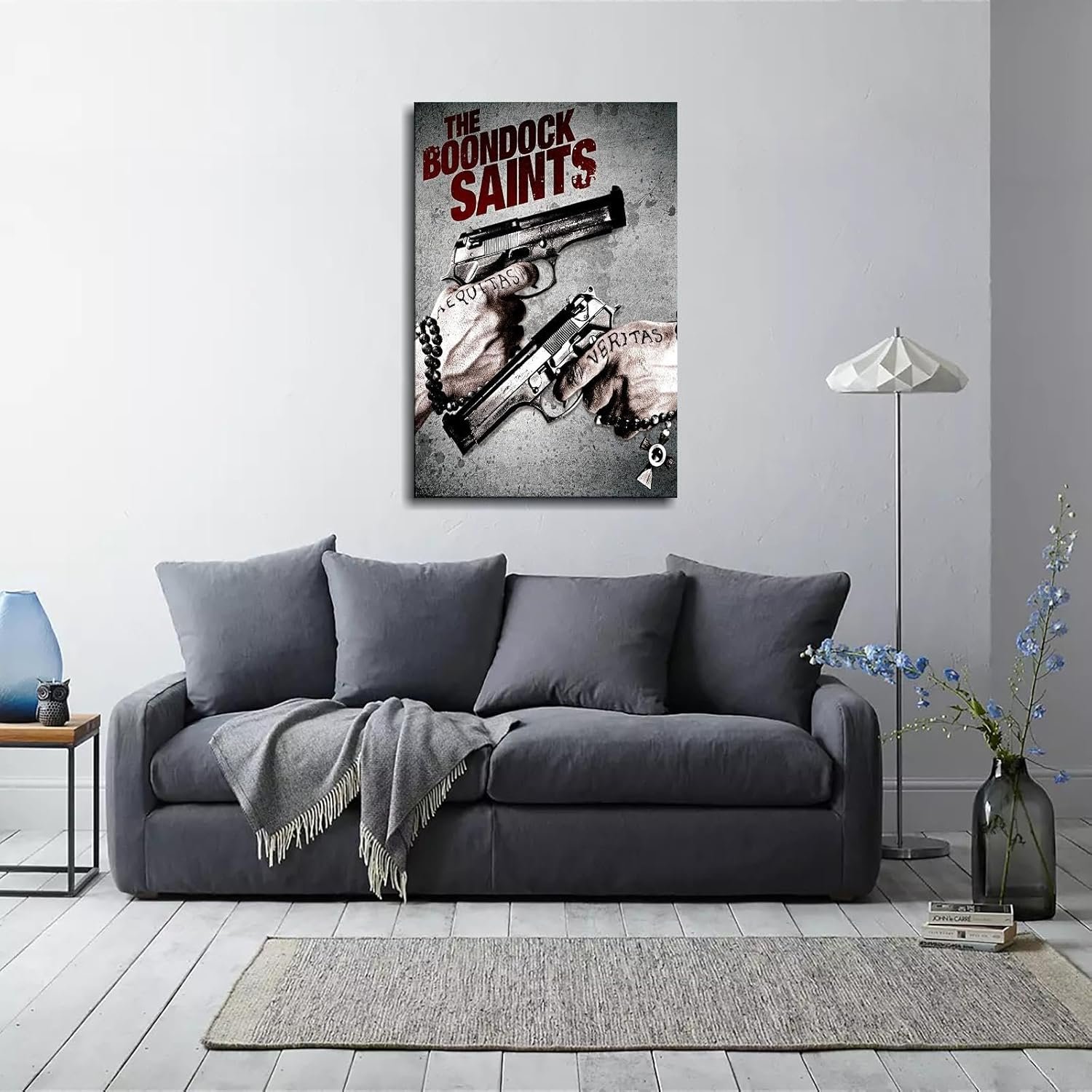 The Boondock Saints Movie Poster Poster The Hand With The Gun Canvas Prints Action Movies Wall Art For Home Office Cinema Decorations With Framed 30"x20"