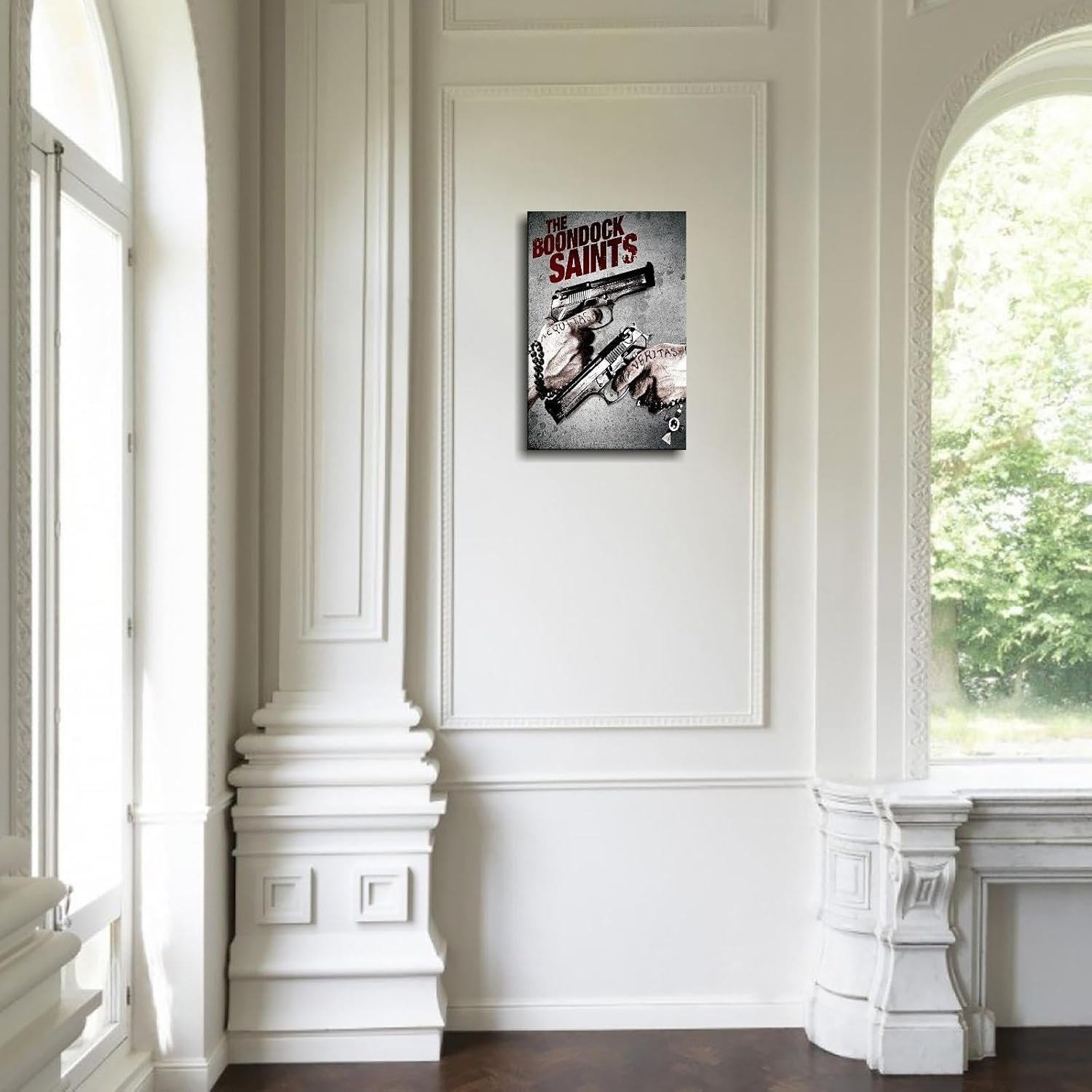 The Boondock Saints Movie Poster Poster The Hand With The Gun Canvas Prints Action Movies Wall Art For Home Office Cinema Decorations With Framed 30"x20"