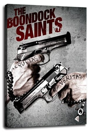 The Boondock Saints Movie Poster Poster The Hand With The Gun Canvas Prints Action Movies Wall Art For Home Office Cinema Decorations With Framed 30"x20"