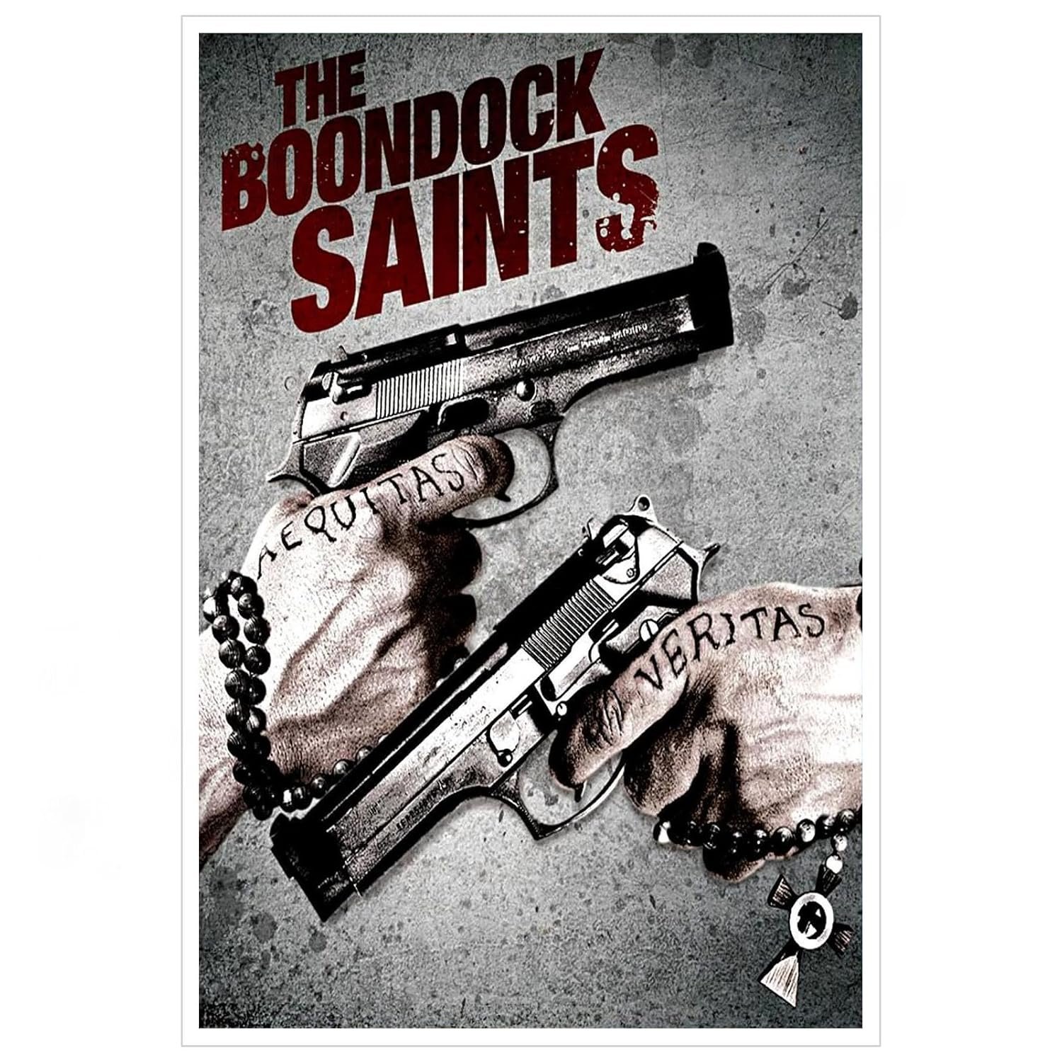 The Boondock Saints Movie Poster Poster The Hand With The Gun Canvas Prints Action Movies Wall Art For Home Office Cinema Decorations With Framed 30"x20"