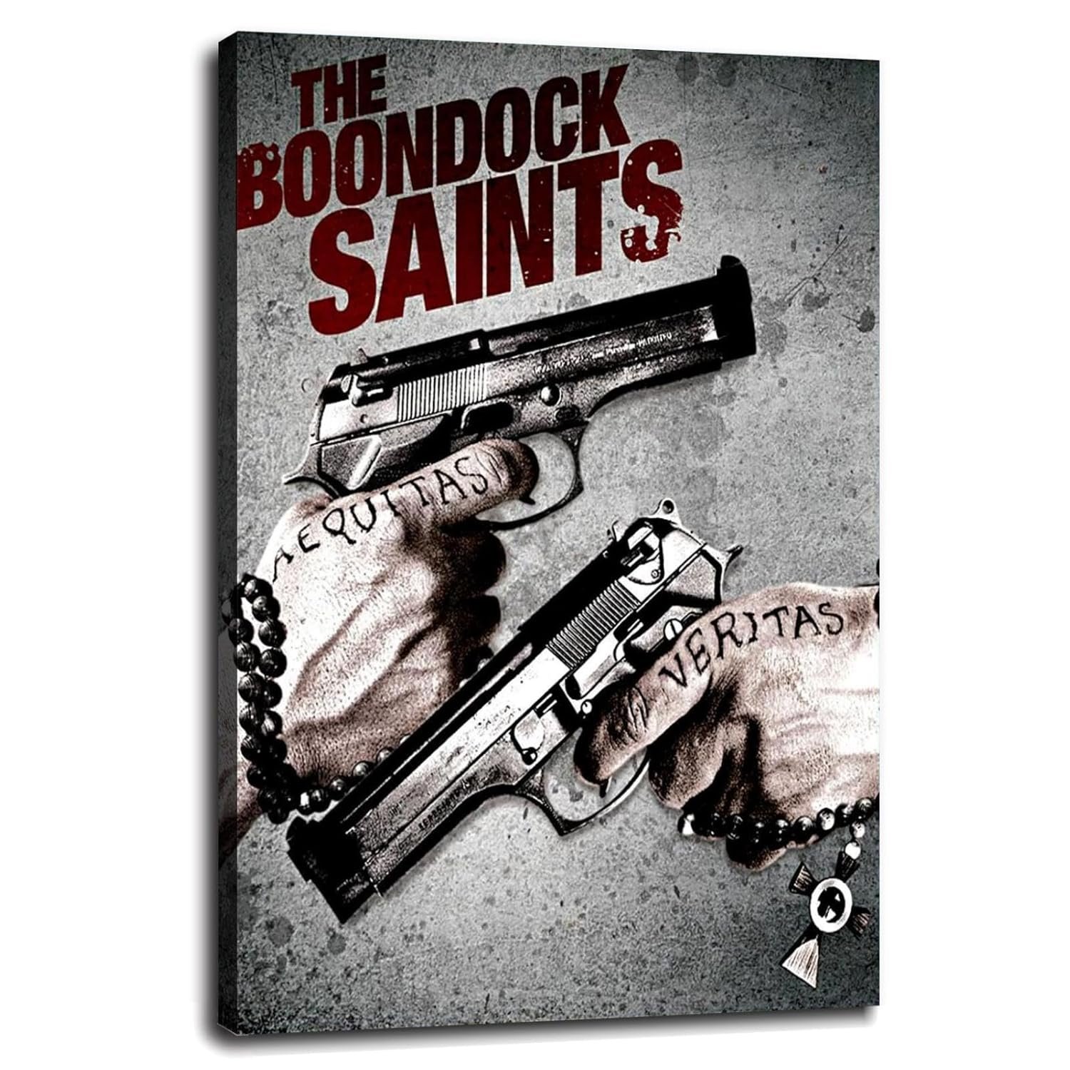 The Boondock Saints Movie Poster Poster The Hand With The Gun Canvas Prints Action Movies Wall Art For Home Office Cinema Decorations With Framed 30"x20"