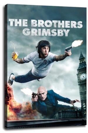 The Brothers Grimsby Movie Poster Wall Art Funny Comedy Canvas Prints Action Movies Poster For Home Office Cinema Decorations With Framed 36"x24"
