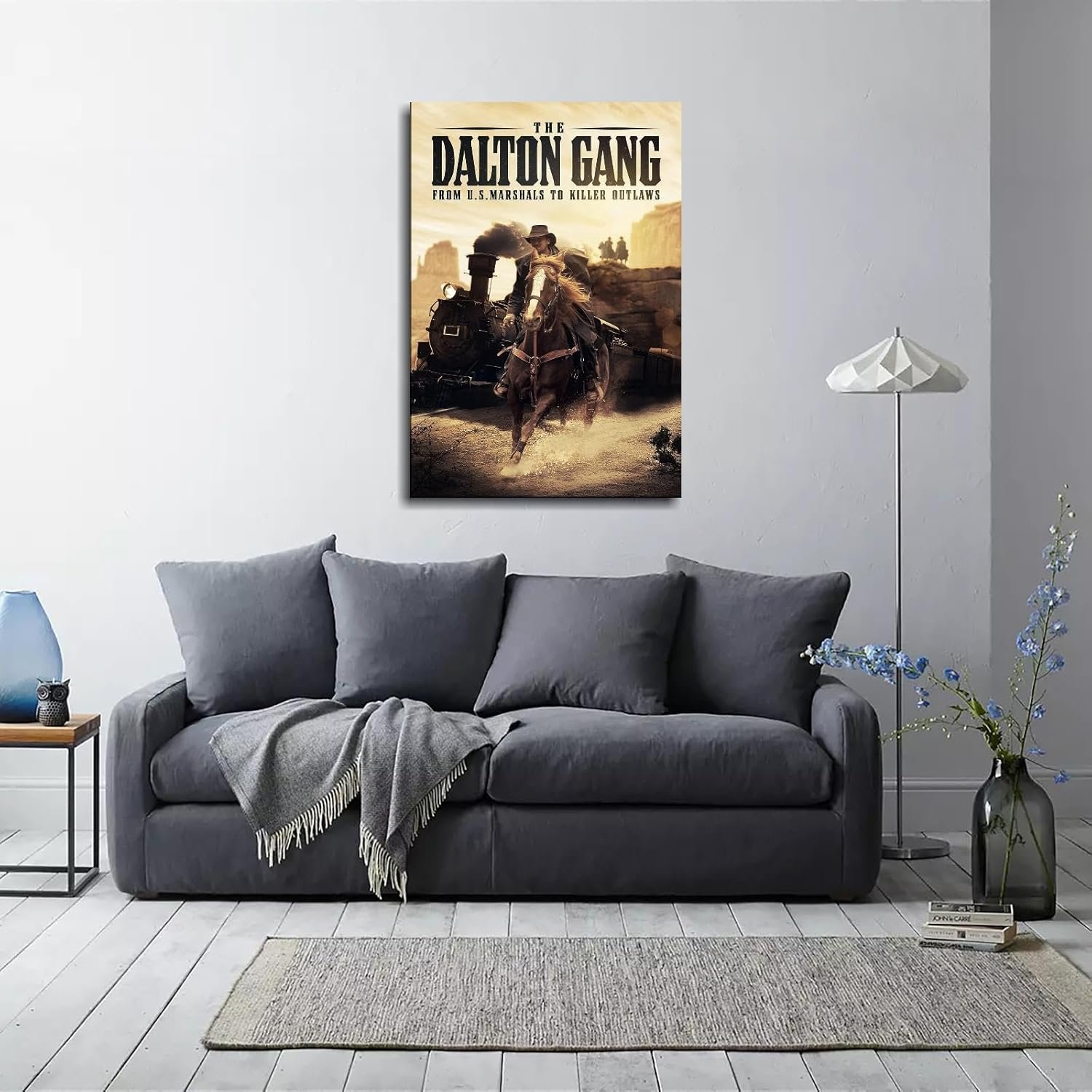 The Dalton Gang Movie Poster Wall Art Western Story Canvas Prints Classic Movies Poster For Home Office Cinema Decorations With Framed 36"x24"