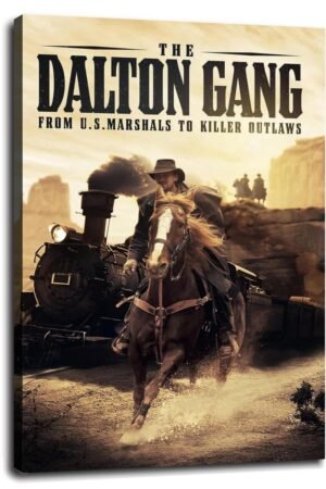 The Dalton Gang Movie Poster Wall Art Western Story Canvas Prints Classic Movies Poster For Home Office Cinema Decorations With Framed 36"x24"