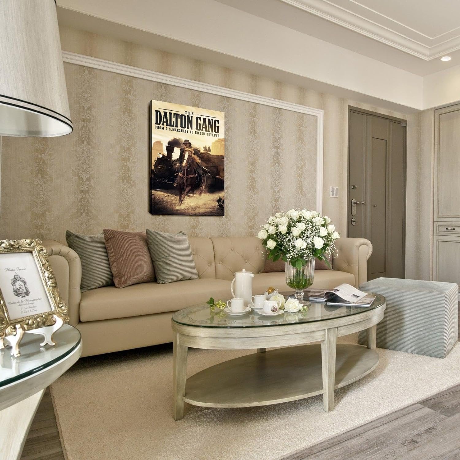 The Dalton Gang Movie Poster Wall Art Western Story Canvas Prints Classic Movies Poster For Home Office Cinema Decorations With Framed 36"x24"